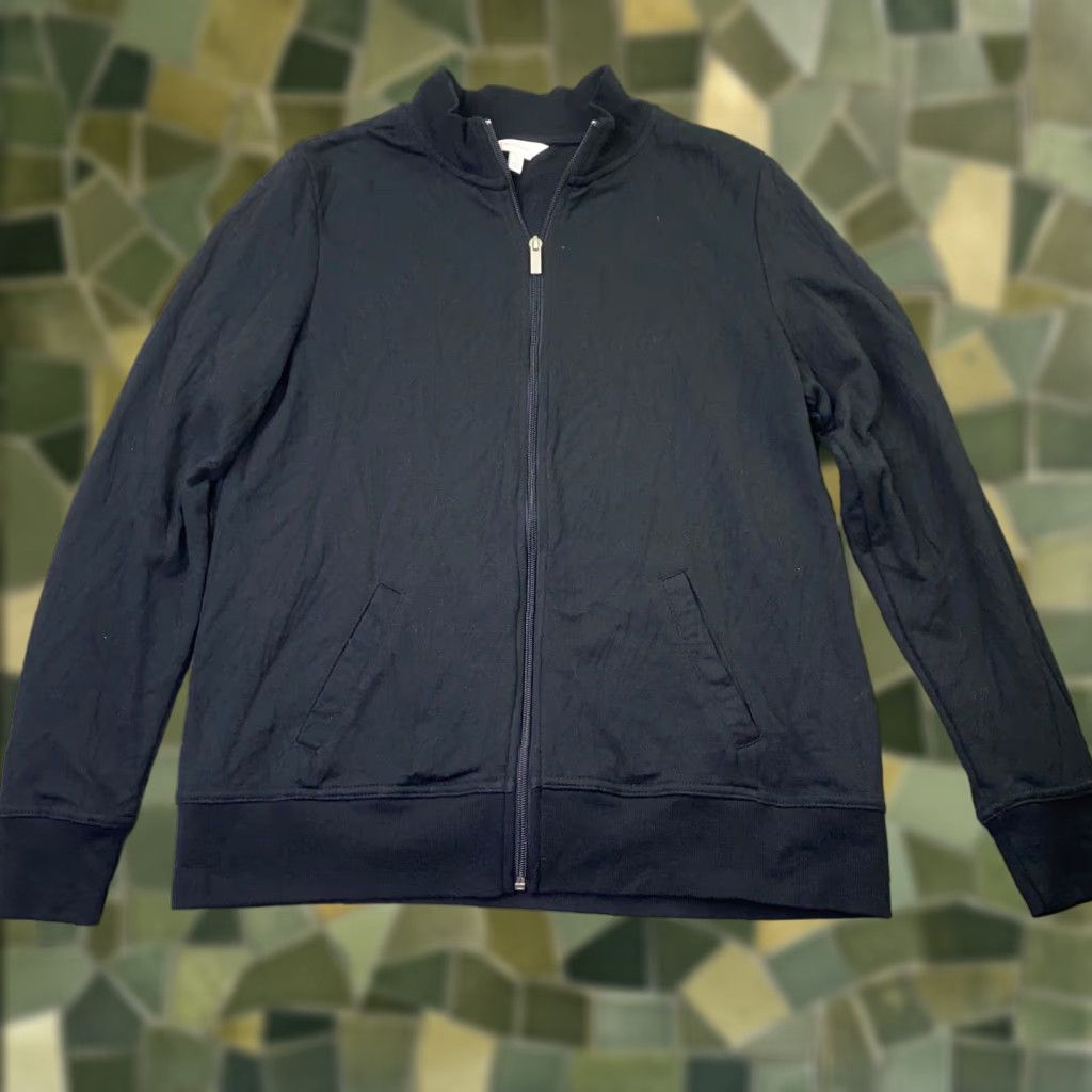 Vintage Coral Bay Jacket Small Black Full Zip High Neck Lightweight Womens Size S / US 4 / IT 40 - 1 Thumbnail