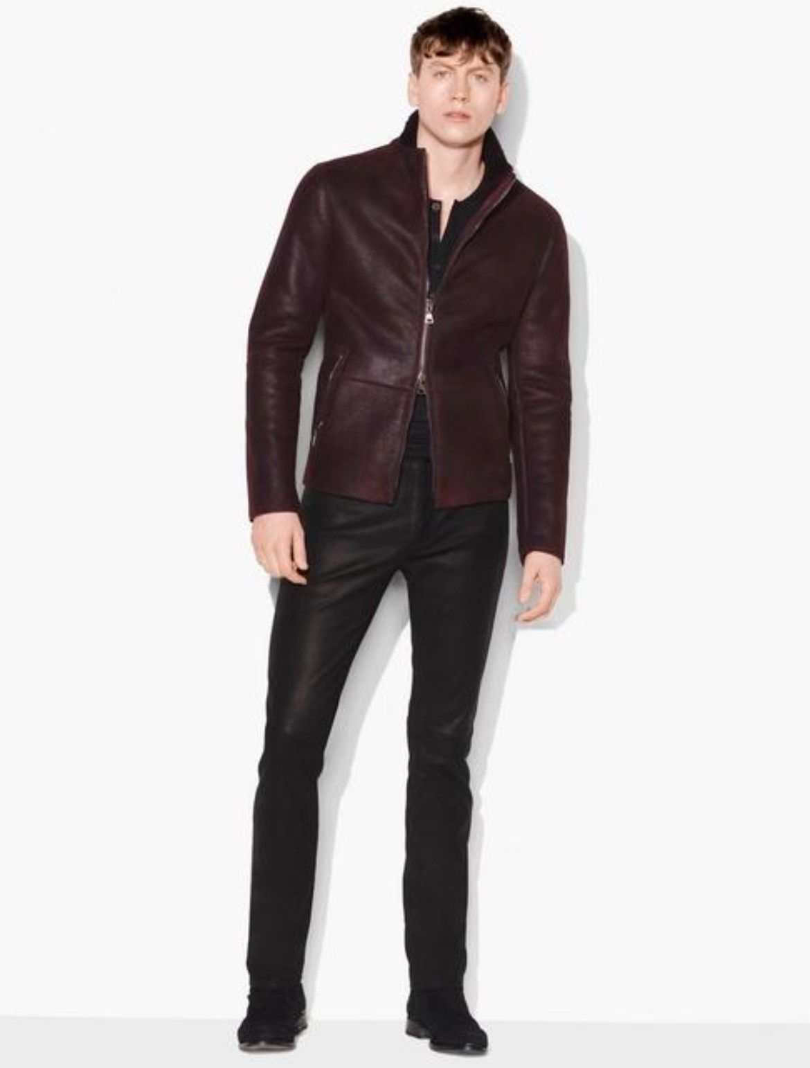 John Varvatos Shearling Moto Backzip jacket. Size EU48 USA38. Size US M / EU 48-50 / 2 - 4 Thumbnail