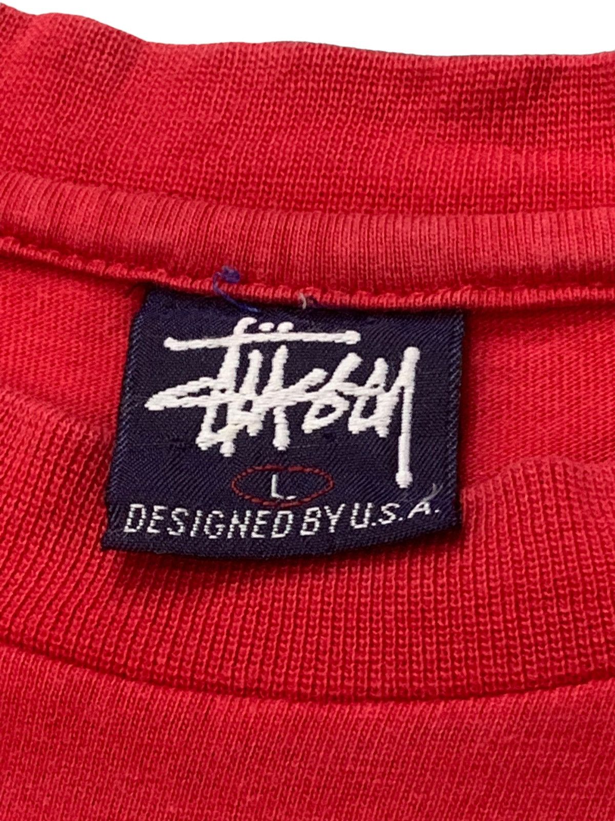 Stussy × Vintage Vintage 90s Stussy Double SS Back Hint Tshirt Size US L / EU 52-54 / 3 - 9 Thumbnail