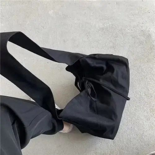 Japanese Brand × Vintage Loose fit black burlap shoudler tote bag Size ONE SIZE - 1 Thumbnail
