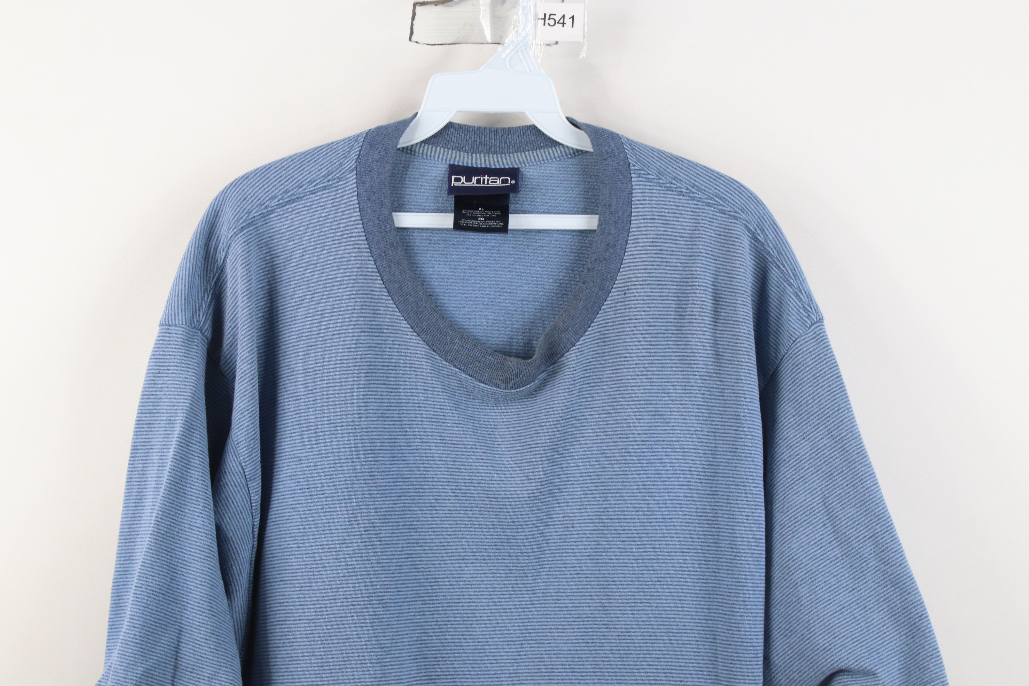 Vintage Vintage 90s Streetwear Baggy Fit Striped T-Shirt Blue Size US XL / EU 56 / 4 - 2 Thumbnail