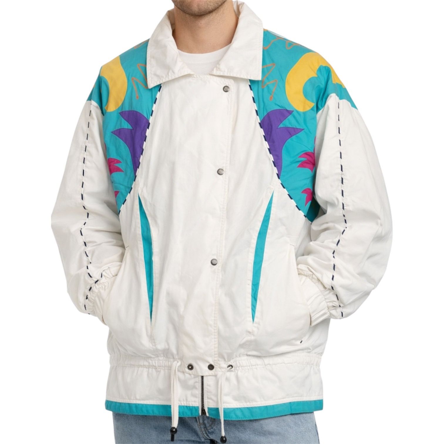 Vintage Mulberry Street Ski Jacket Button Up 90s White M