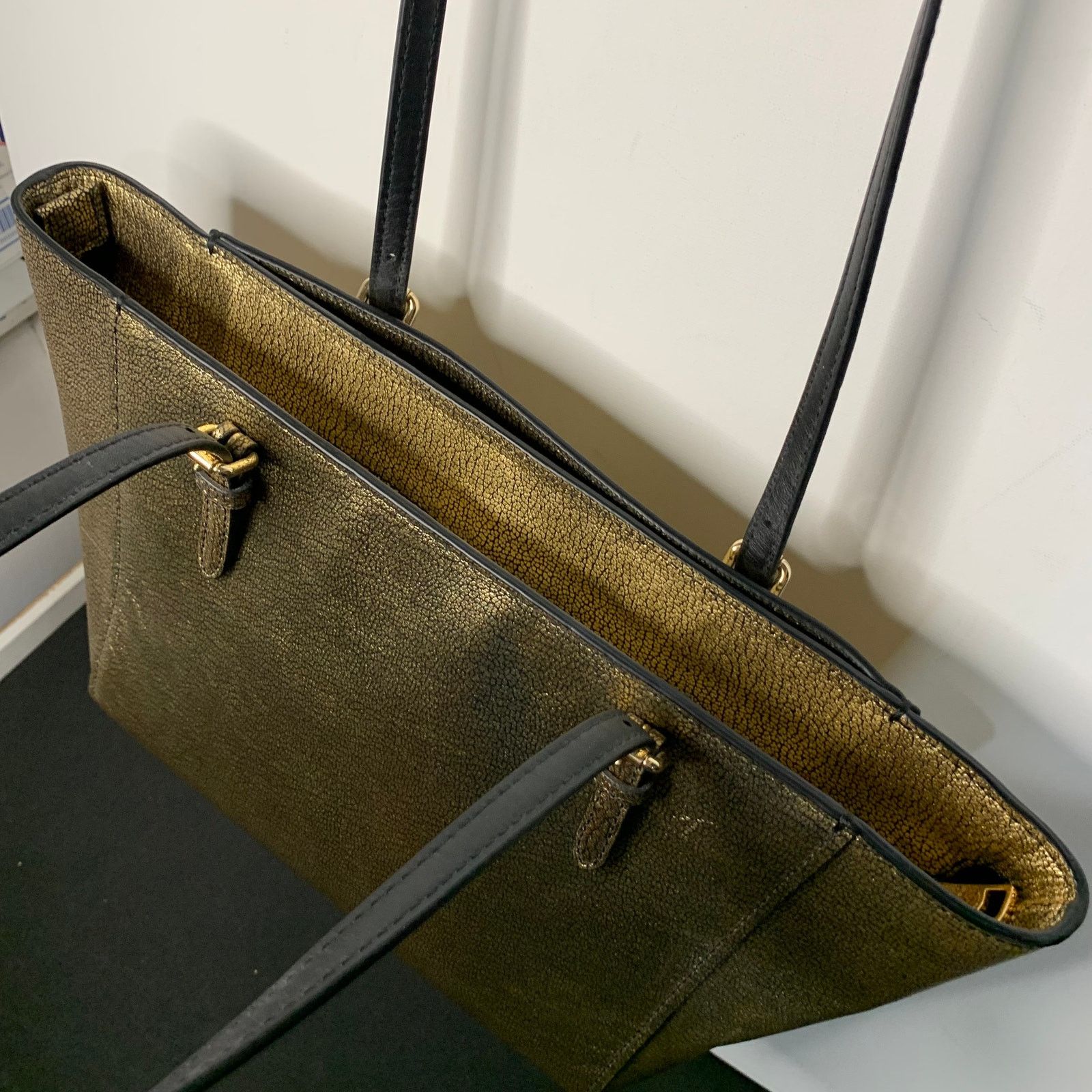 Coach Coach Gold Metallic Turnlock Tote Size ONE SIZE - 11 Thumbnail