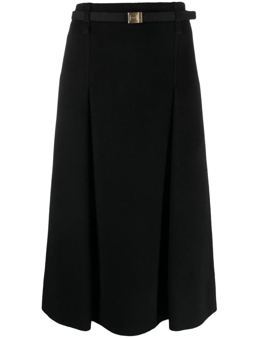 Saint Laurent Paris o1s1wg111024 Jupe Feutrine Brosse Midi Skirt in Noir Size 27" / US 4 / IT 40 - 1 Thumbnail