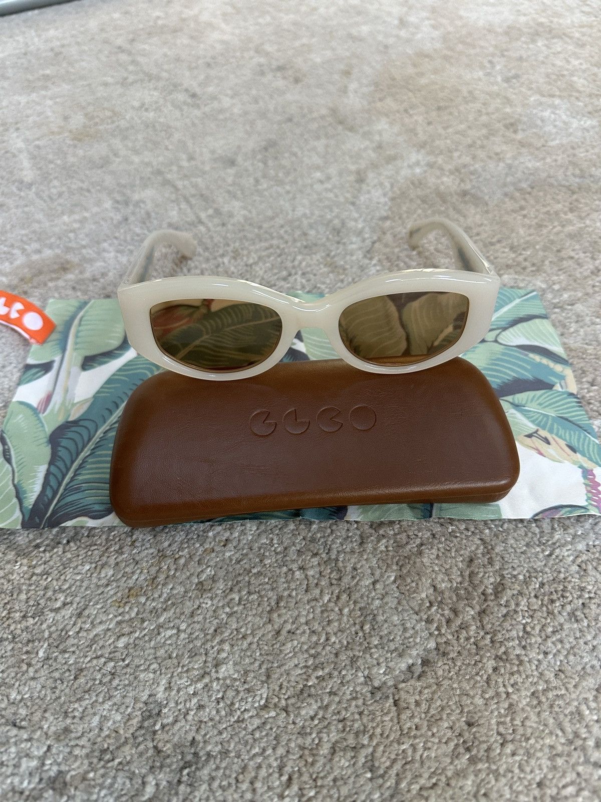 Garrett Leight Retro Biggie Ecru Marigold Sunglasses Size ONE SIZE - 2 Thumbnail