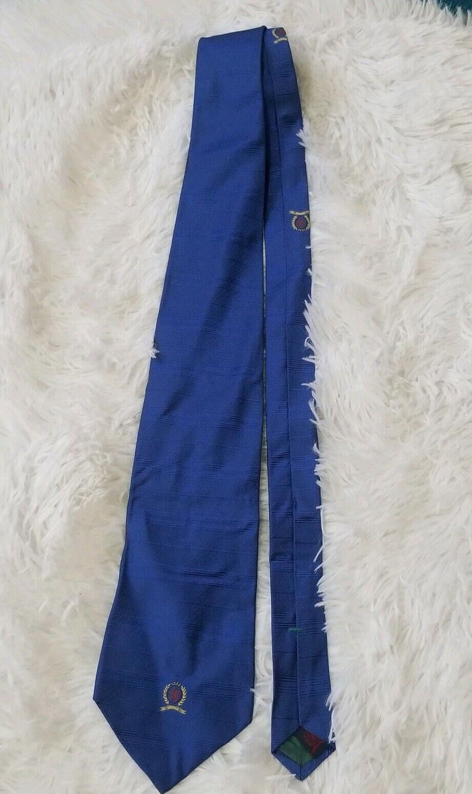Tommy Hilfiger Tommy Hilfiger Mens Tie NWT Sea903 Logo Blue 100% Silk Size ONE SIZE - 1 Thumbnail