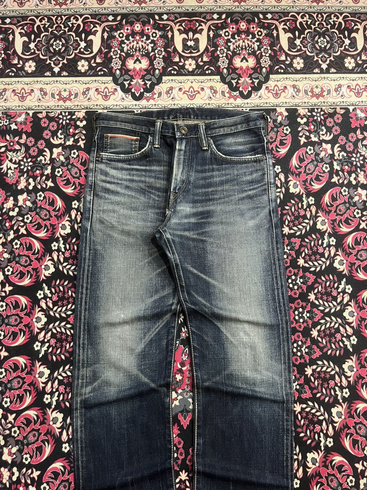 Edwin ⚡️Selvedge⚡️Vintage Edwin 505Z Buckle Back Blue Washed Jeans Size US 29 - 3 Thumbnail