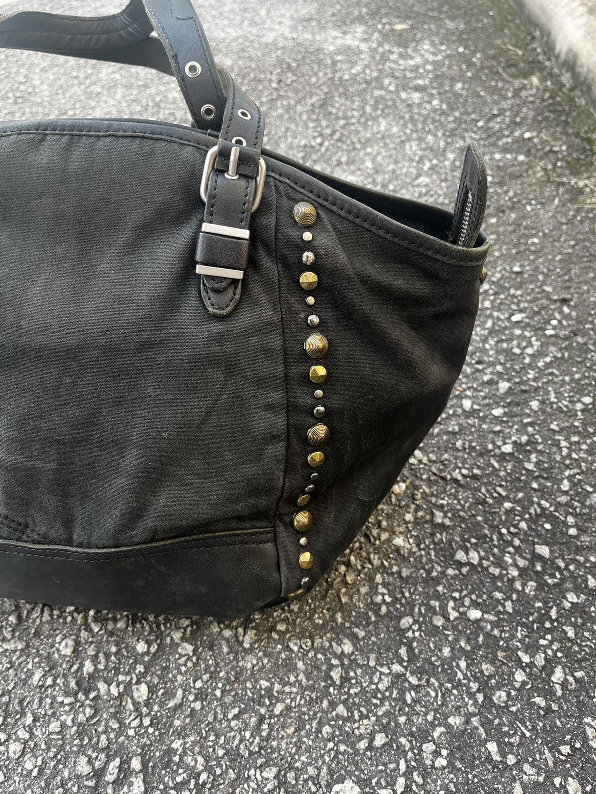 Diesel Diesel i am who i am Waxed studded Tote Bag Size ONE SIZE - 6 Thumbnail