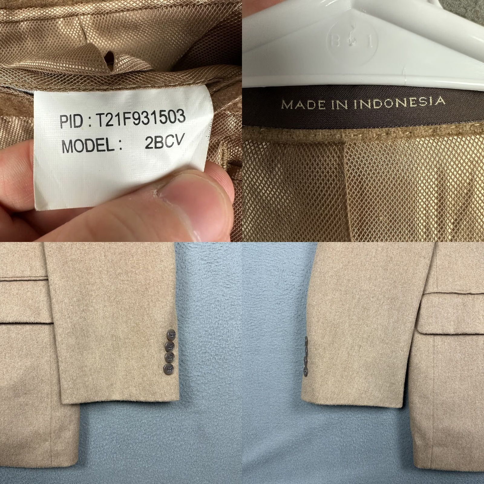 Tasso Elba Tasso Elba Blazer Jacket 42R Brown 100% Camel Hair Notch Lapel Single-Breasted 2-Button 4-Button Sleeve Solid Adult Mens Vintage: No Size 42R - 9 Thumbnail