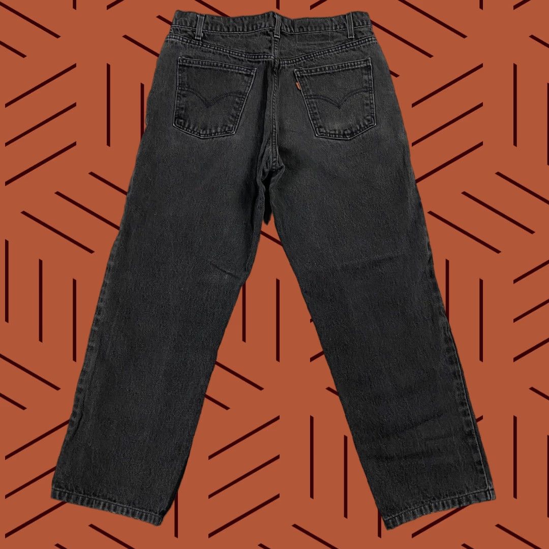 Levi's VINTAGE Levi's 550 Jeans Tapered Relaxed Fit Men 35x31 Faded Black 90s American Denim Charcoal Wash Regular Rise Mens Jeans Size US 35 - 1 Thumbnail