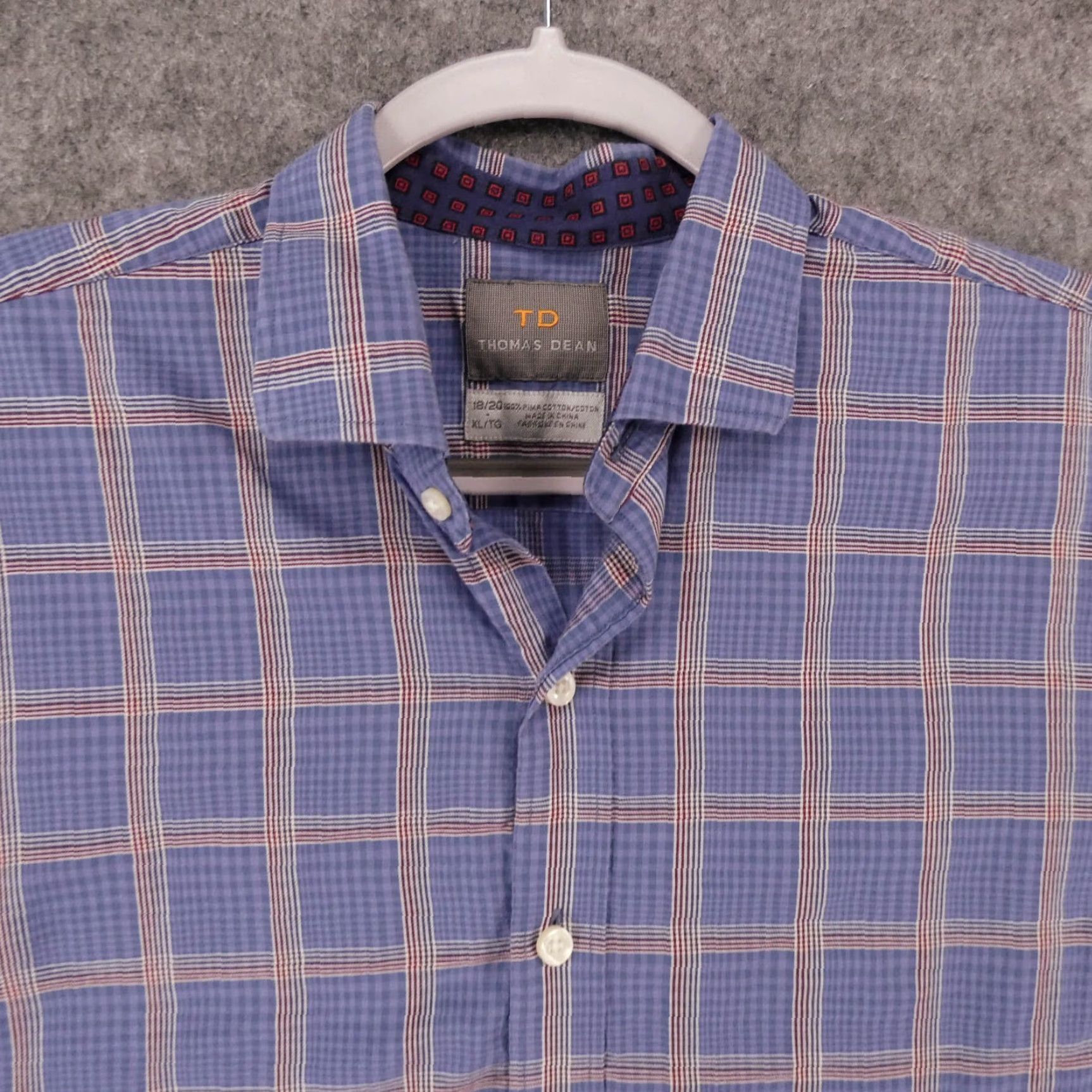 Vintage Thomas Dean Shirt Mens Extra Large Button-Up Long Sleeve Blue Plaid Size US XL / EU 56 / 4 - 2 Thumbnail