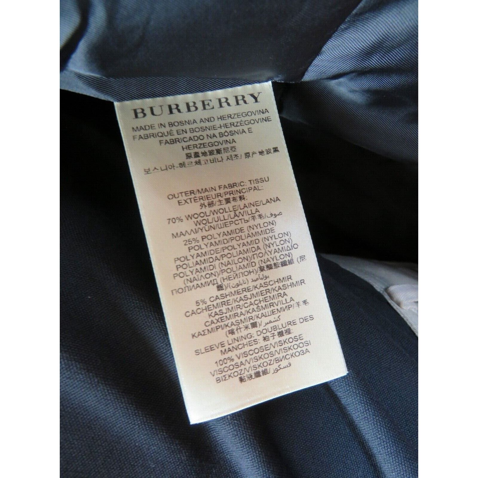 Burberry BURBERRY ADAMSLEIGH DARK GREY WOOL PEA COAT 12 14 46 Size XL / US 12-14 / IT 48-50 - 9 Thumbnail