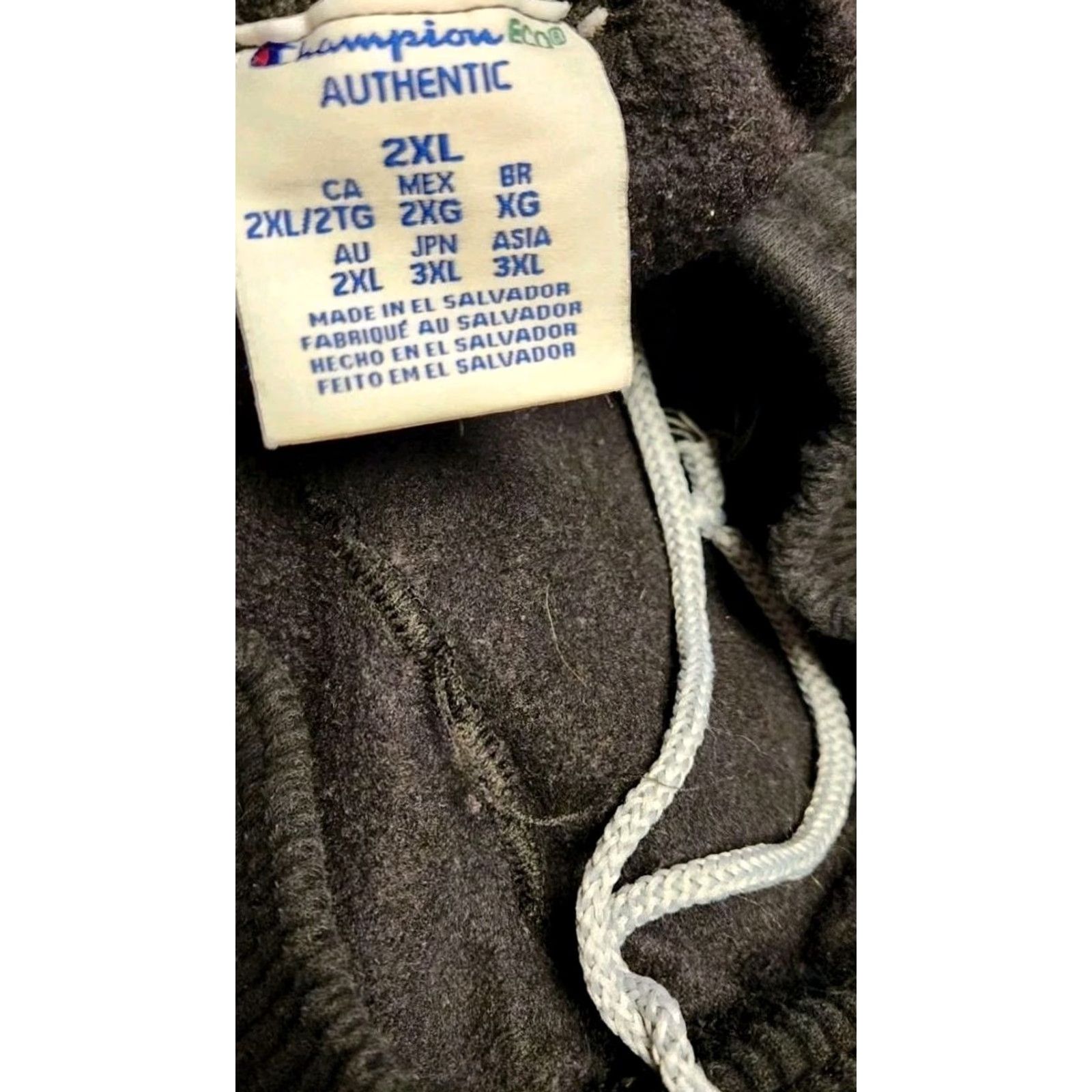Champion VINTAGE Champion Heavyweight Sweatpants Men 2XL Joggers Athleisure Drawstrings Black 90s Logo College Dad Hipster Retro Relaxed XS? Size US 39 - 7 Thumbnail