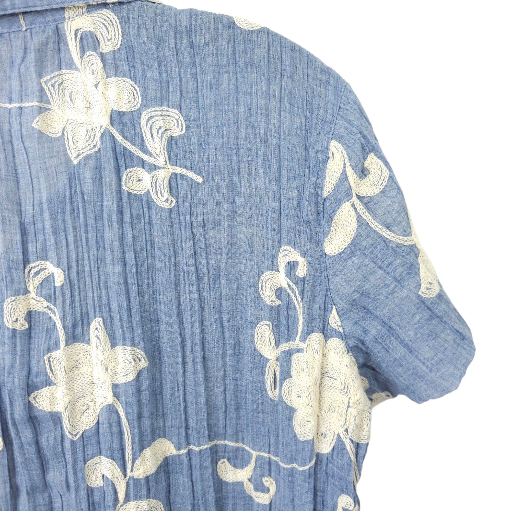 Soft Surroundings Soft Surroundings Pleated Floral Top Womens XS Embroidered Size XS / US 0-2 / IT 36-38 - 16 Thumbnail