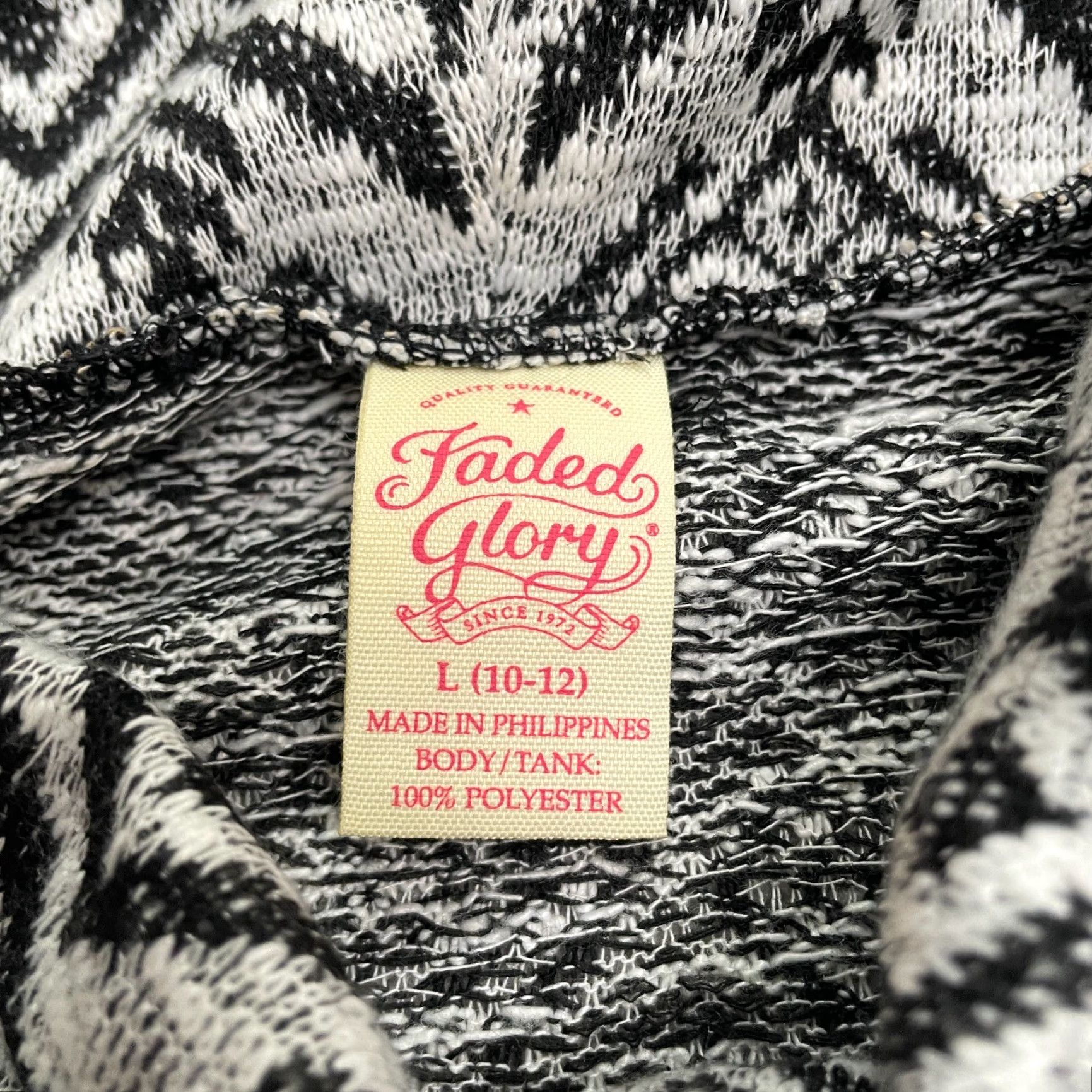 Faded Glory Faded Glory Sweater Dress Juniors L Black White Geometric Aztec Cowl Neck Dress Size L / US 10 / IT 46 - 5 Thumbnail