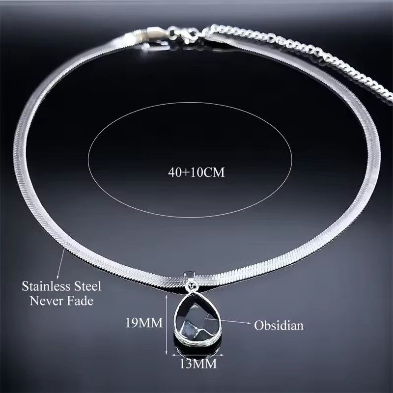 Japanese Brand × Vintage Water Drop Black Obsidian Necklace Size ONE SIZE - 3 Thumbnail