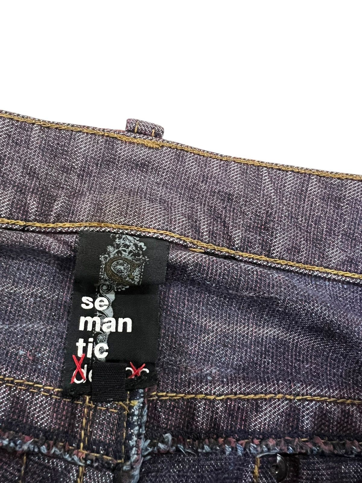 Japanese Brand Vintage Semantic Design Ditressed Flare Mudwash Jean Size US 31 - 12 Thumbnail