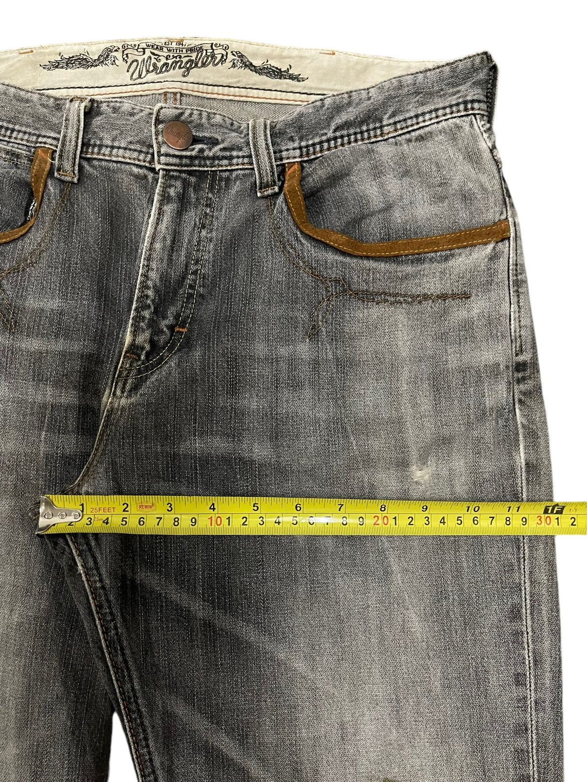 Wrangler Vintage 90s Wrangler Faded Wash Distressed Wide Leg Jeans Size US 34 / EU 50 - 15 Thumbnail