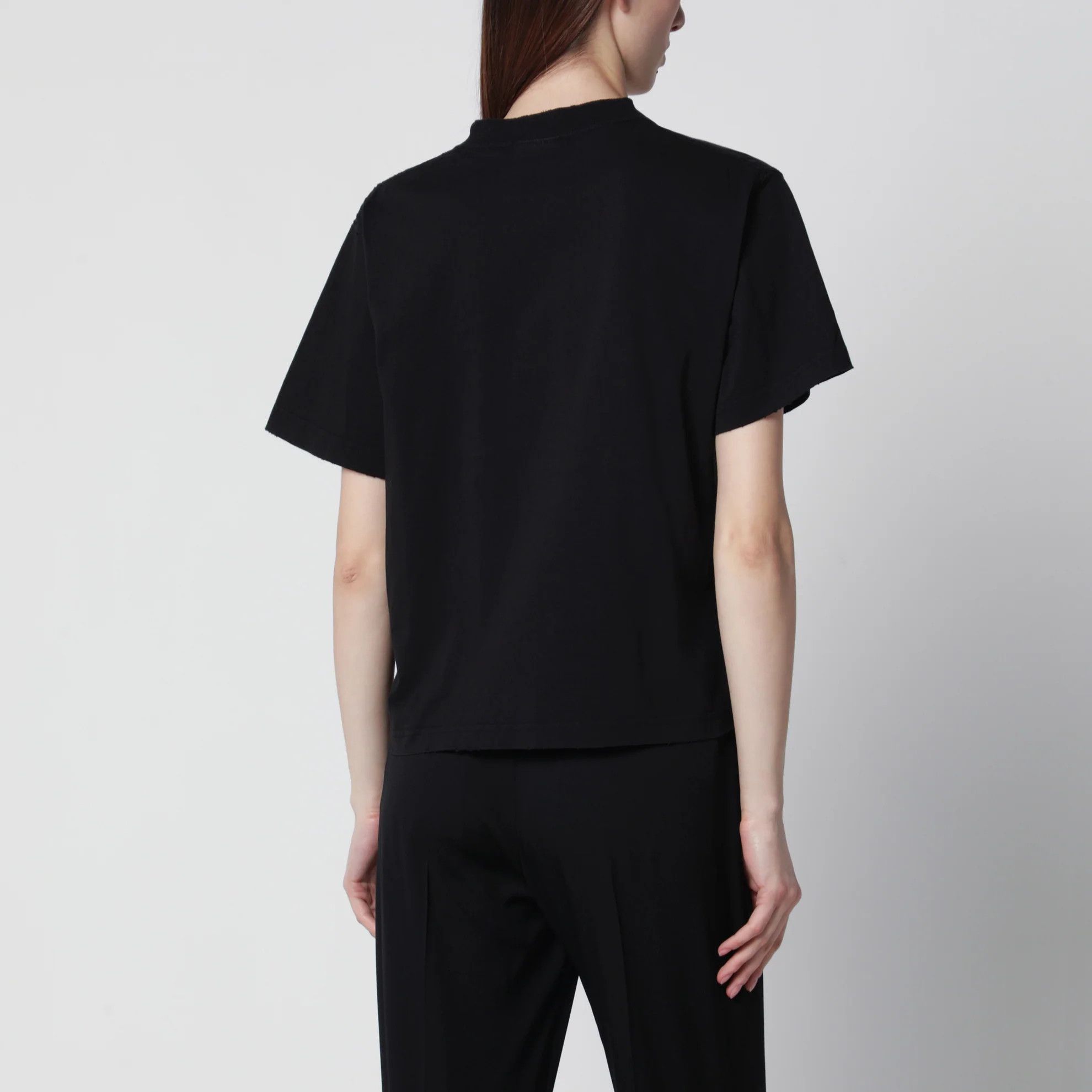 Balenciaga o1d2blof0426 Print Medium-fit Cotton T-Shirt in Black Size M / US 6-8 / IT 42-44 - 3 Thumbnail