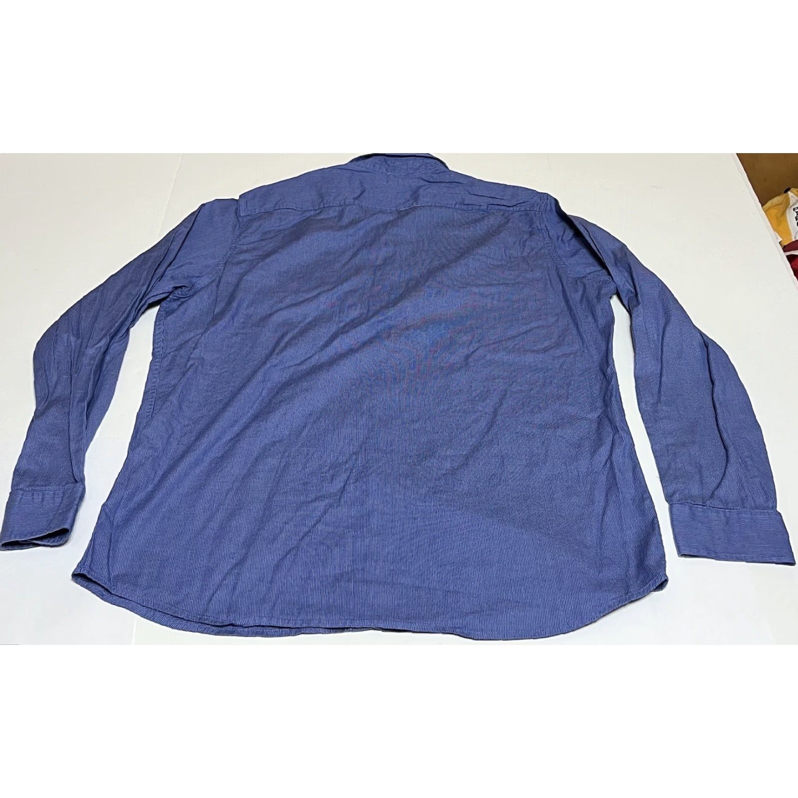 Marcs Marc Anthony Shirt Mens XXL Button-Up Blue Long Sleeve Stretch Slim Fit Collared Woven Cotton Blend Size US XXL / EU 58 / 5 - 3 Thumbnail