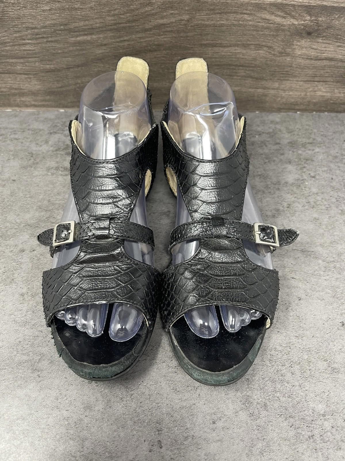AGLINI AGL Gladiator Sandals Womens Size 6.5 (36.5) Black Leather Size US 6.5 / IT 36.5 - 3 Thumbnail