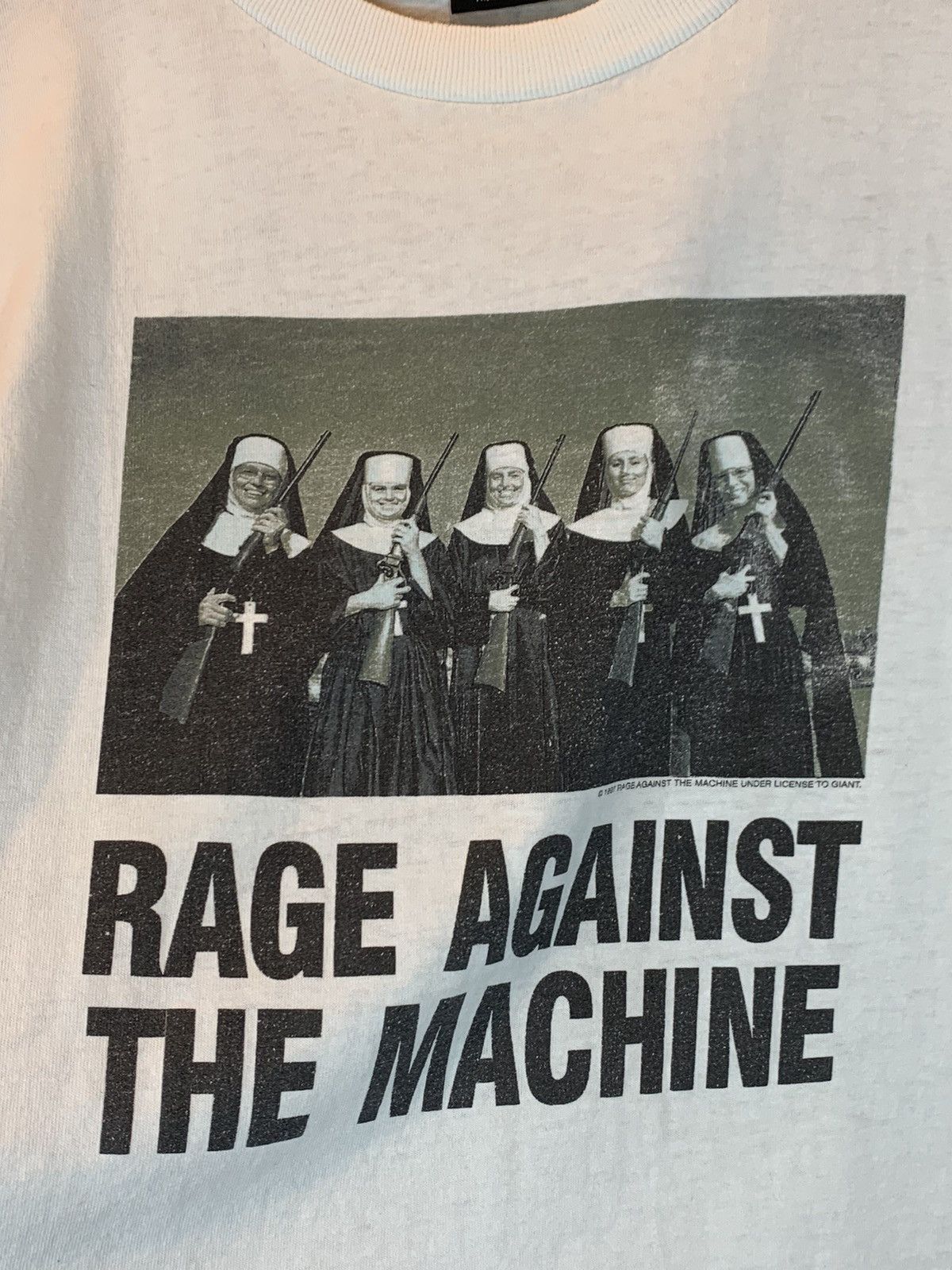 Band Tees × Rage Against The Machine × Vintage *RARE* Vintage 1997 Rage Against The Machine Nuns Guns Shirt Size US L / EU 52-54 / 3 - 3 Thumbnail