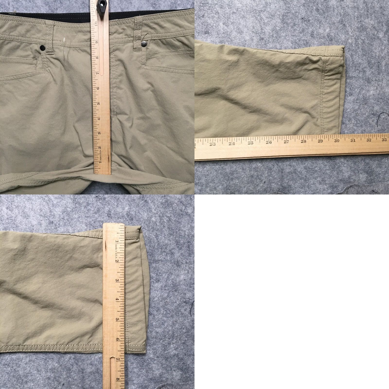 Vintage Western Rise Pants Mens 34 Khaki Beige Outdoor Stretch Nylon Hiking Lightweight Regular Waist 34 Inseam 32 Black? Size US 34 / EU 50 - 9 Thumbnail