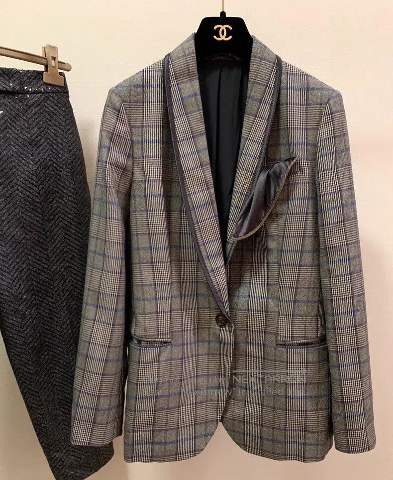 Brunello Cucinelli Brunello Cucinelli Classic Plaid Blazer Size S / US 4 / IT 40 - 1 Thumbnail