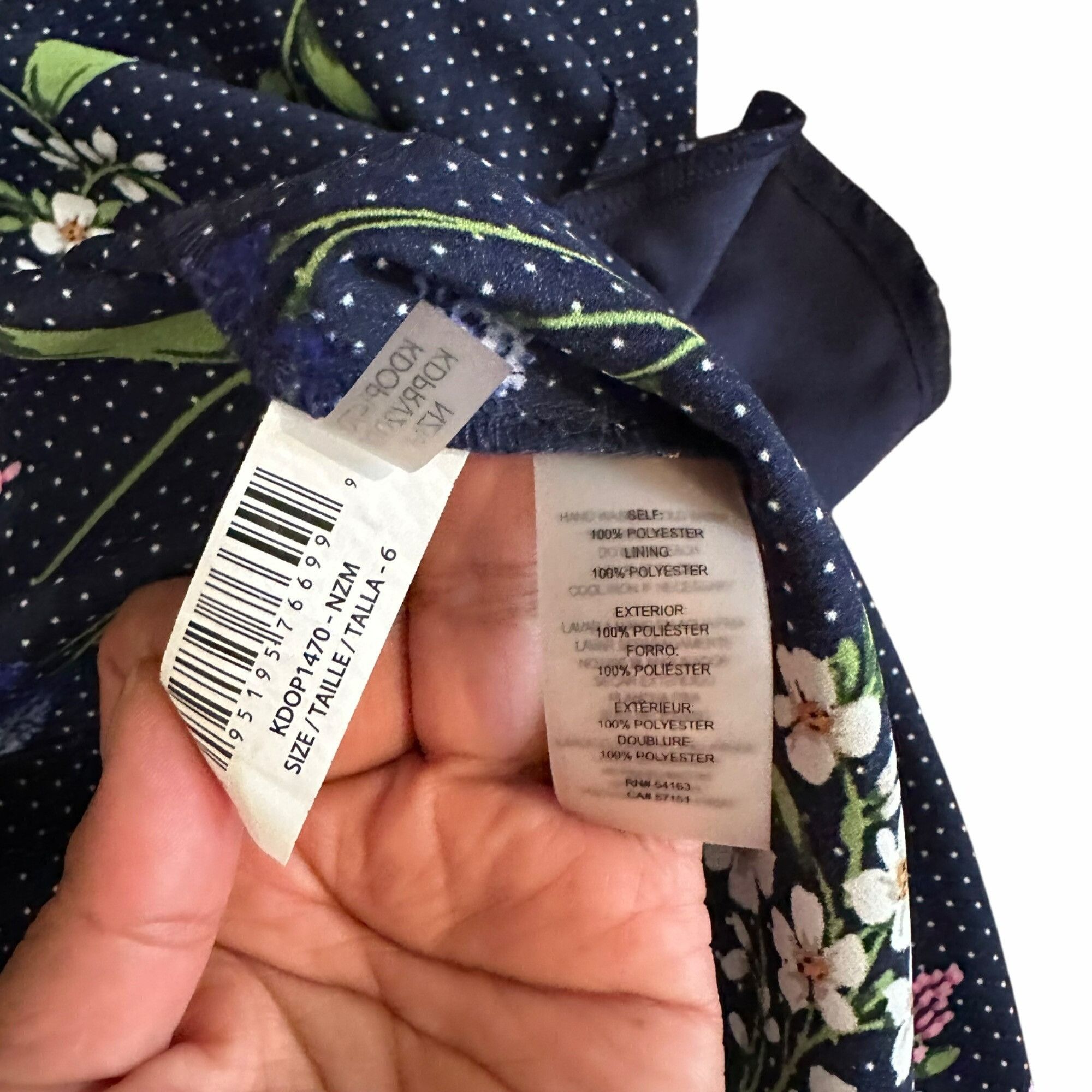 Other ✨Kensie Women's Sz 6 Navy Floral Pocketed Flounce Pouf Sleev Size M / US 6-8 / IT 42-44 - 4 Thumbnail