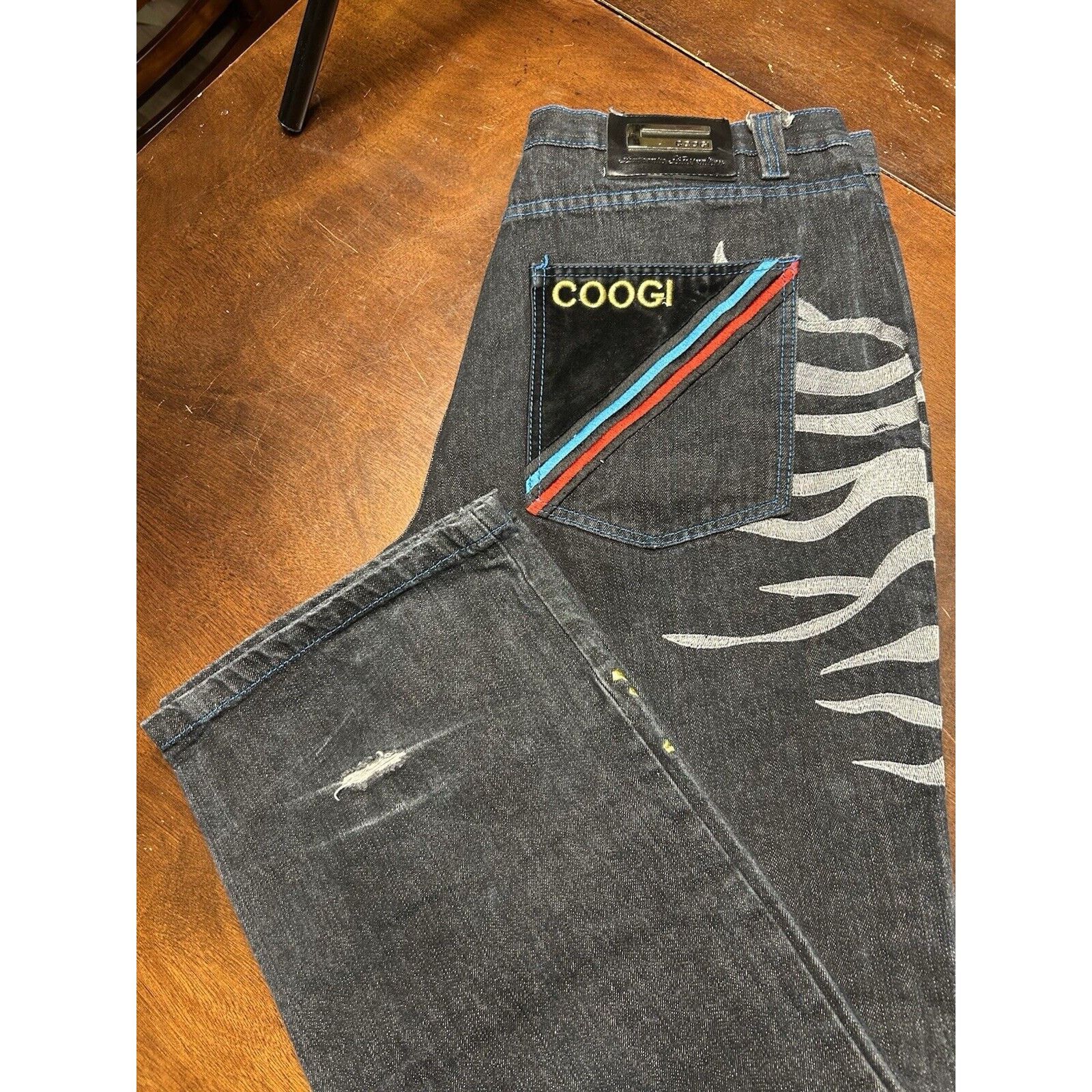 Coogi VTG Baggy Y2K Coogi Jeans Tiger Silver Hip Hop Skater RARE Size US 40 / EU 56 - 4 Thumbnail