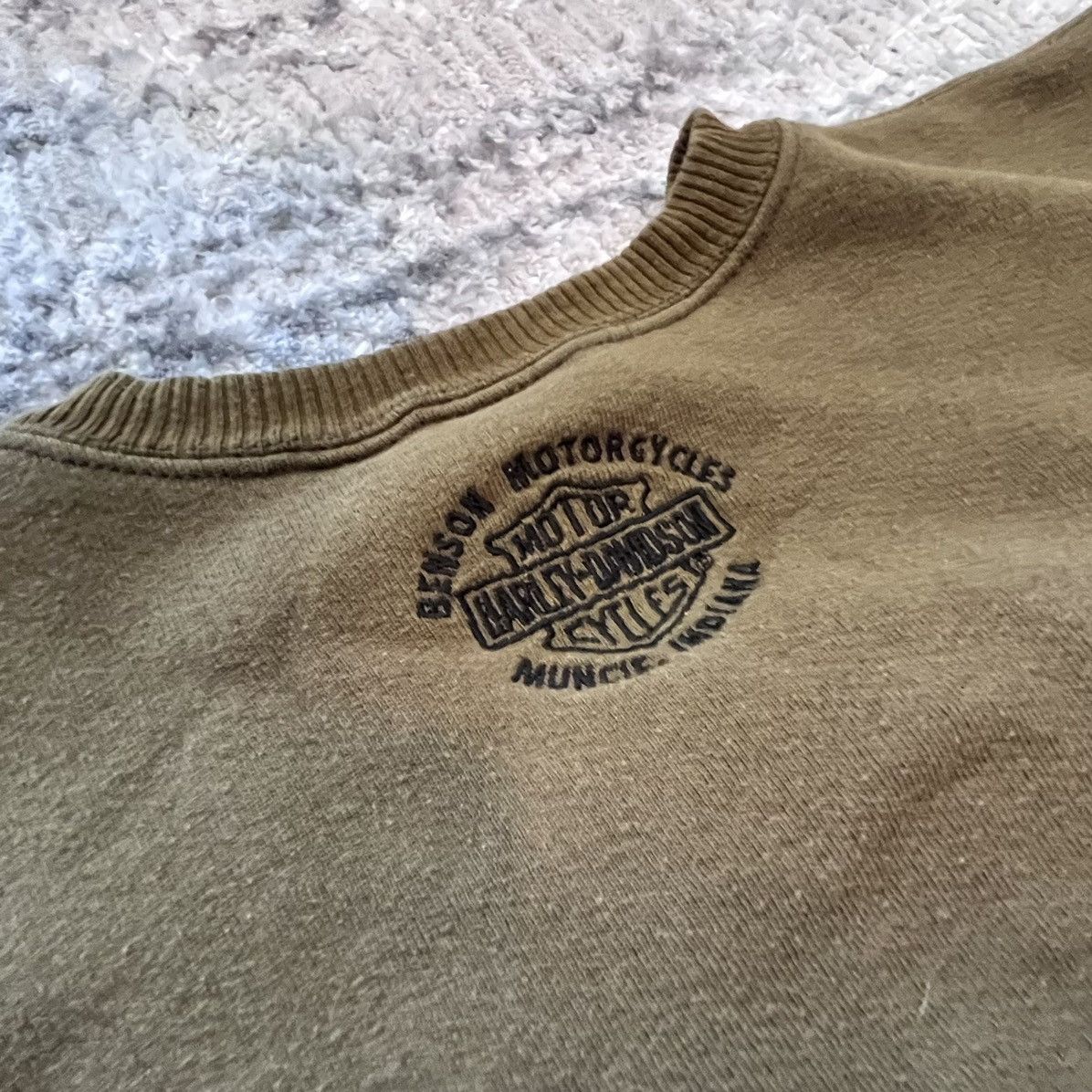Harley Davidson × Vintage Vintage Brown/Olive Harley Davidson Crewneck Size XL / US 12-14 / IT 48-50 - 5 Thumbnail