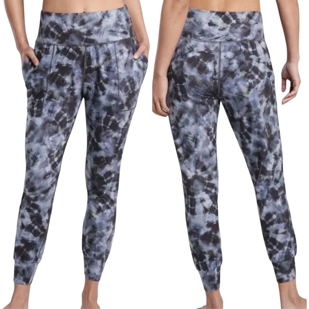 Athleta Salutation Jogger Printed Pockets UPF 50+ Calypso S