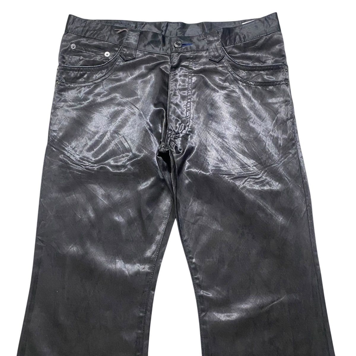 Japanese Brand M.F EDITORIAL Black Snakeskin Wide Leg Pant Size US 31 - 3 Thumbnail