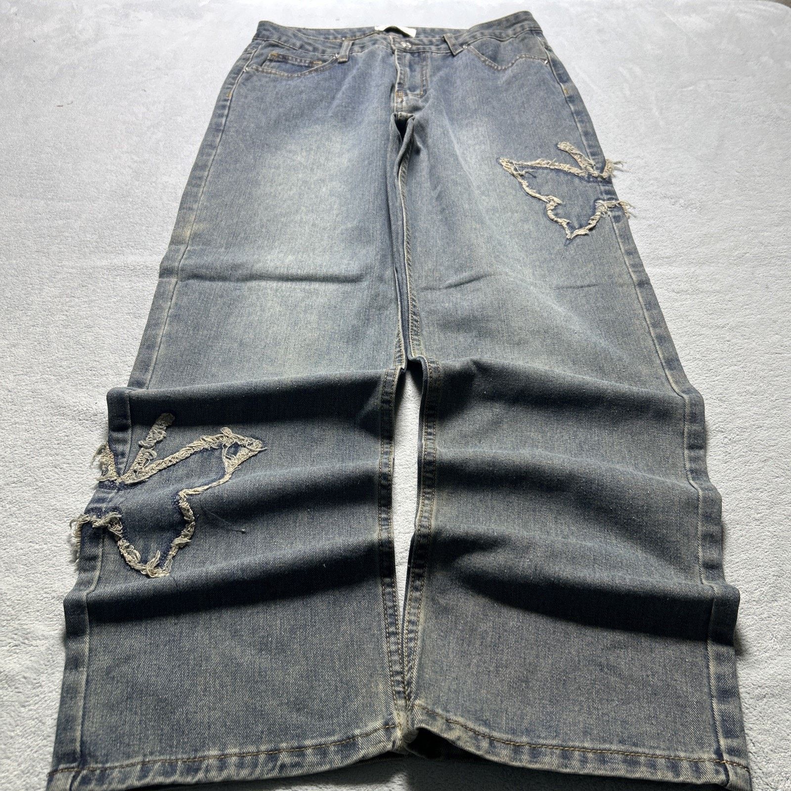 JNCO Patchwork Beyond Baggy Jeans sz 7 32x31 Wide Loose Hamilton Size 32" / US 10 / IT 46 - 1 Thumbnail