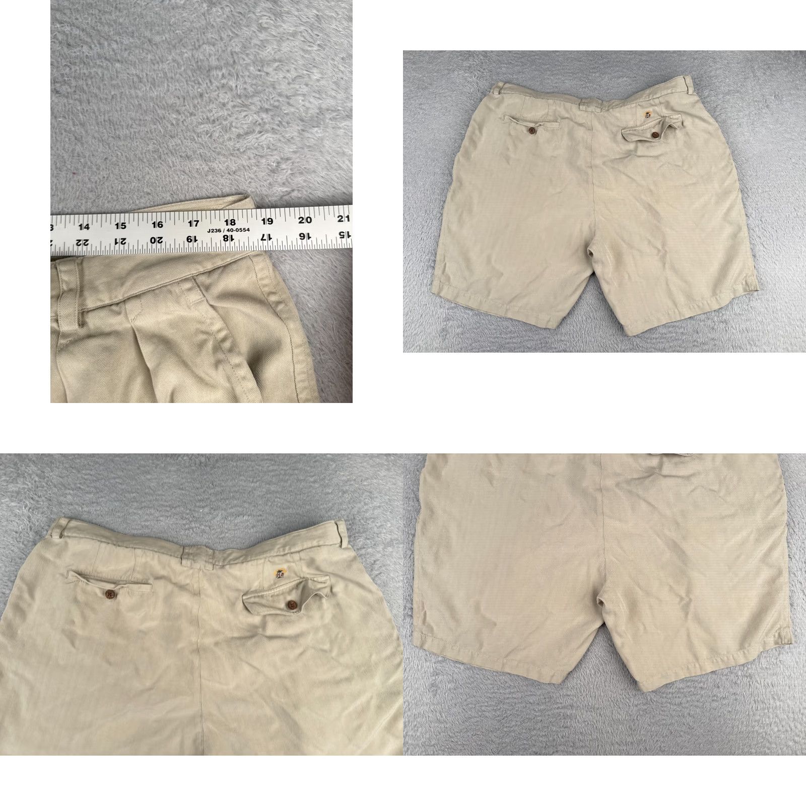 Tommy Bahama Tommy Bahama Shorts Bermuda Men Beige Silk Pleated 40x10 Beach Vacation Slim Fit Pocket Pockets Logo 100% Silk Relaxed Summer Mens Size US 40 / EU 56 - 9 Thumbnail