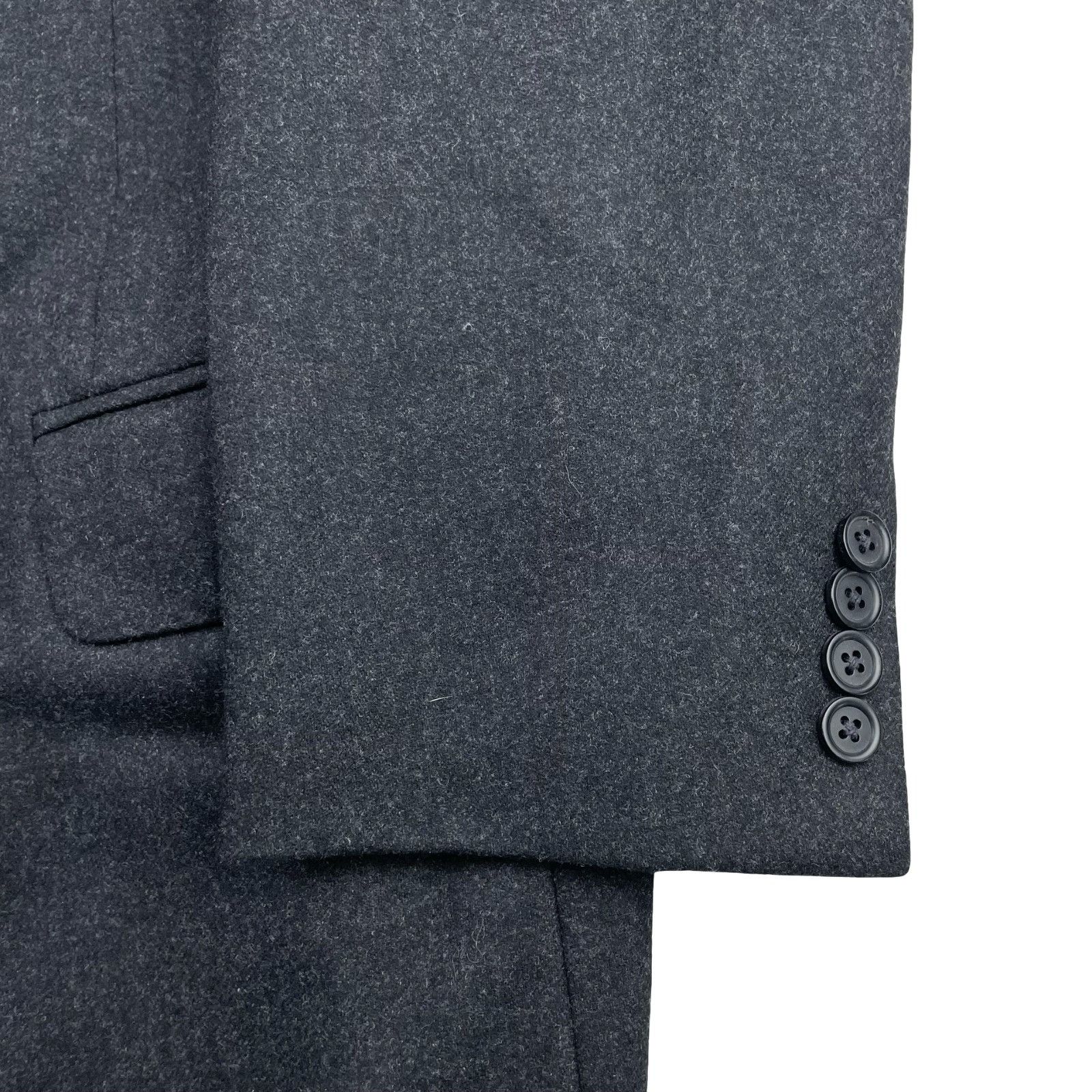 Samuelsohn Samuelsohn Men’s Flannel Wool 2-Button Suit Charcoal Gray • Size 42R - 4 Thumbnail