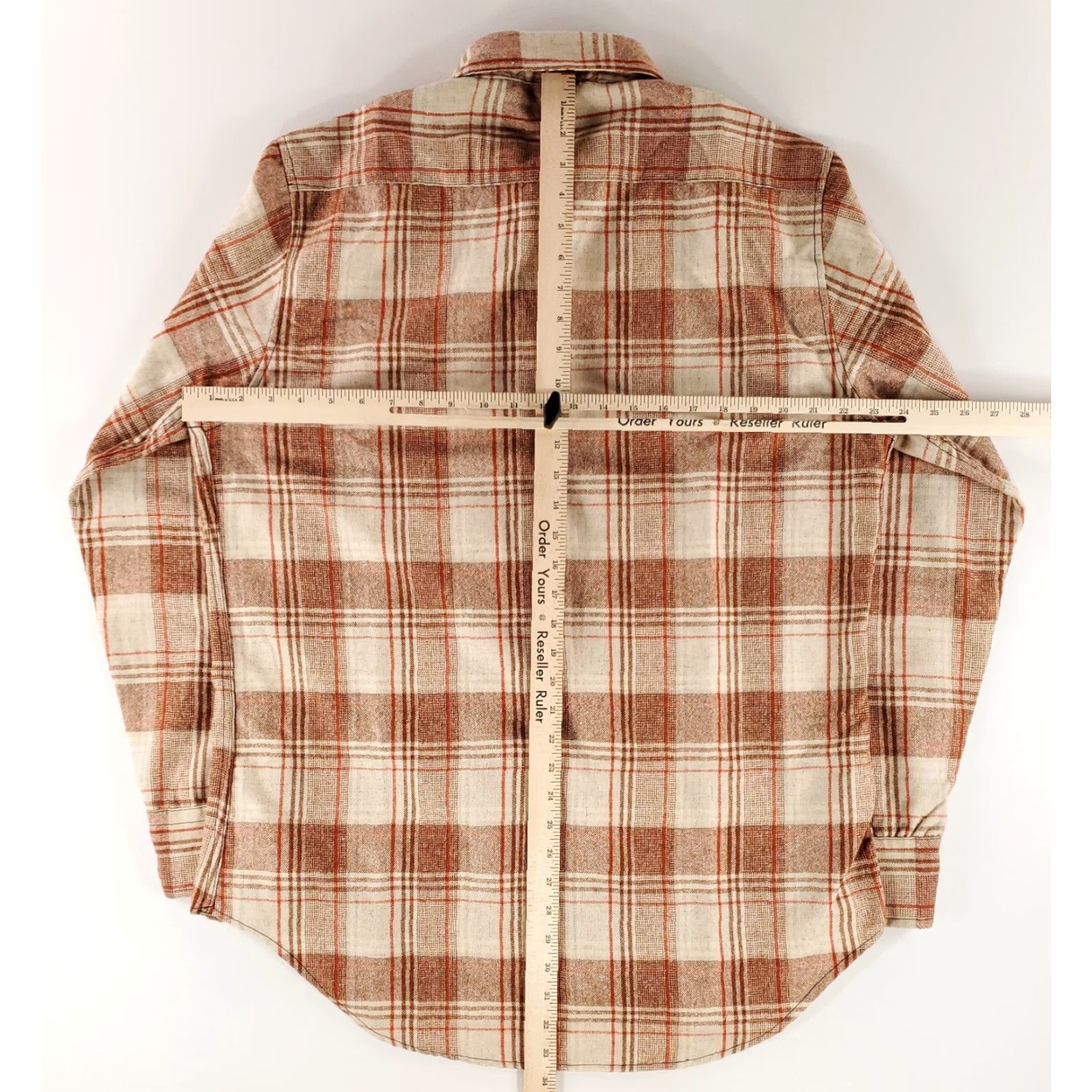 JCPenney JC Penney Button Up Shirt Wool Blend Flannel Red Tan Brown Plaid Mens L Multicolor Long Sleeve Size US L / EU 52-54 / 3 - 6 Thumbnail