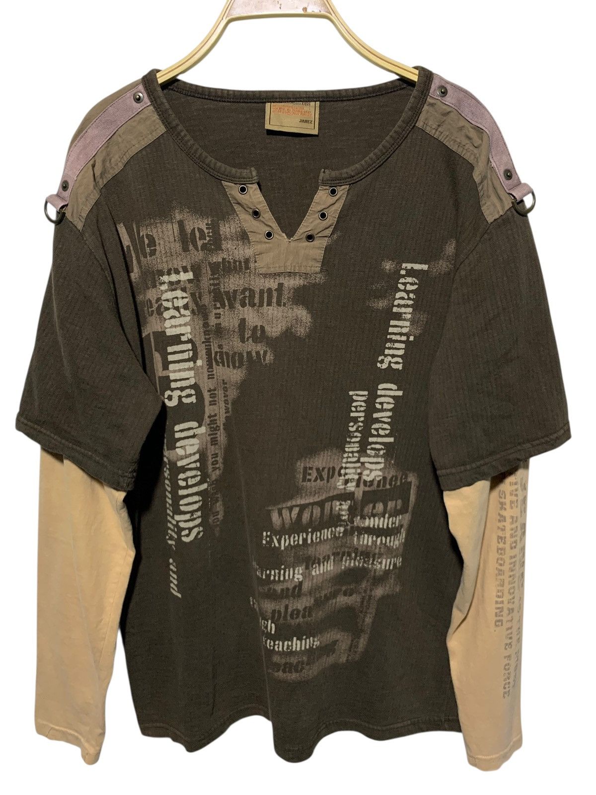 20471120 Y2k Jabez skateboarding poem double layer longsleeve tee Size US M / EU 48-50 / 2 - 2 Thumbnail