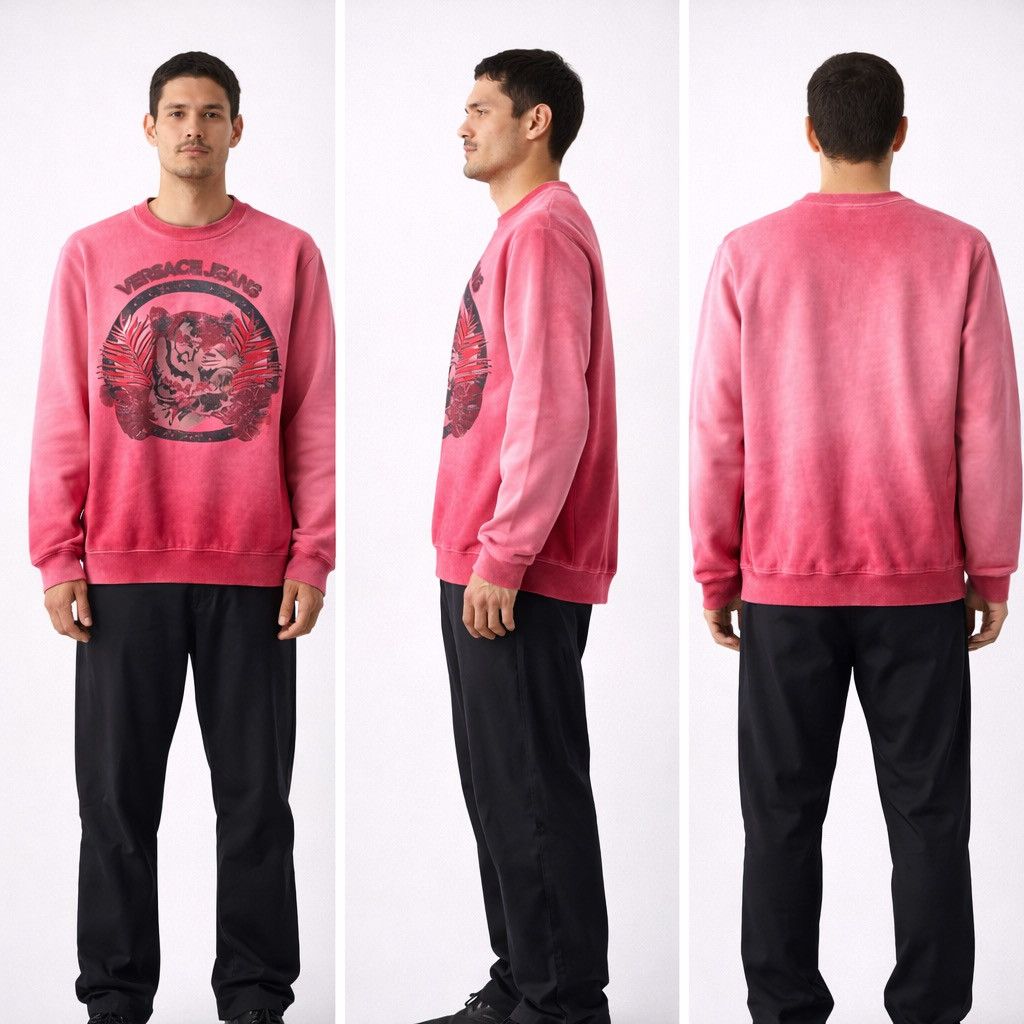 Versace Jeans Couture Versace Jeans MENS PINK BIG LOGO FADED SWEATSHIRT SIZE M Size US M / EU 48-50 / 2 - 3 Thumbnail