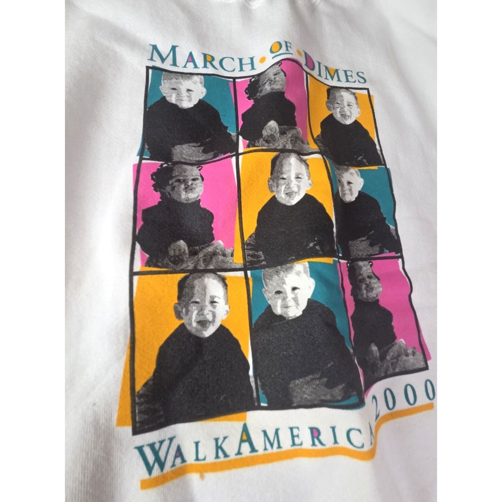 Jerzees VINTAGE Jerzees Sweatshirt Unisex Adults Long Sleeve Crew Neck White 2000 Double Sided USA Walking Size L Size US L / EU 52-54 / 3 - 2 Thumbnail