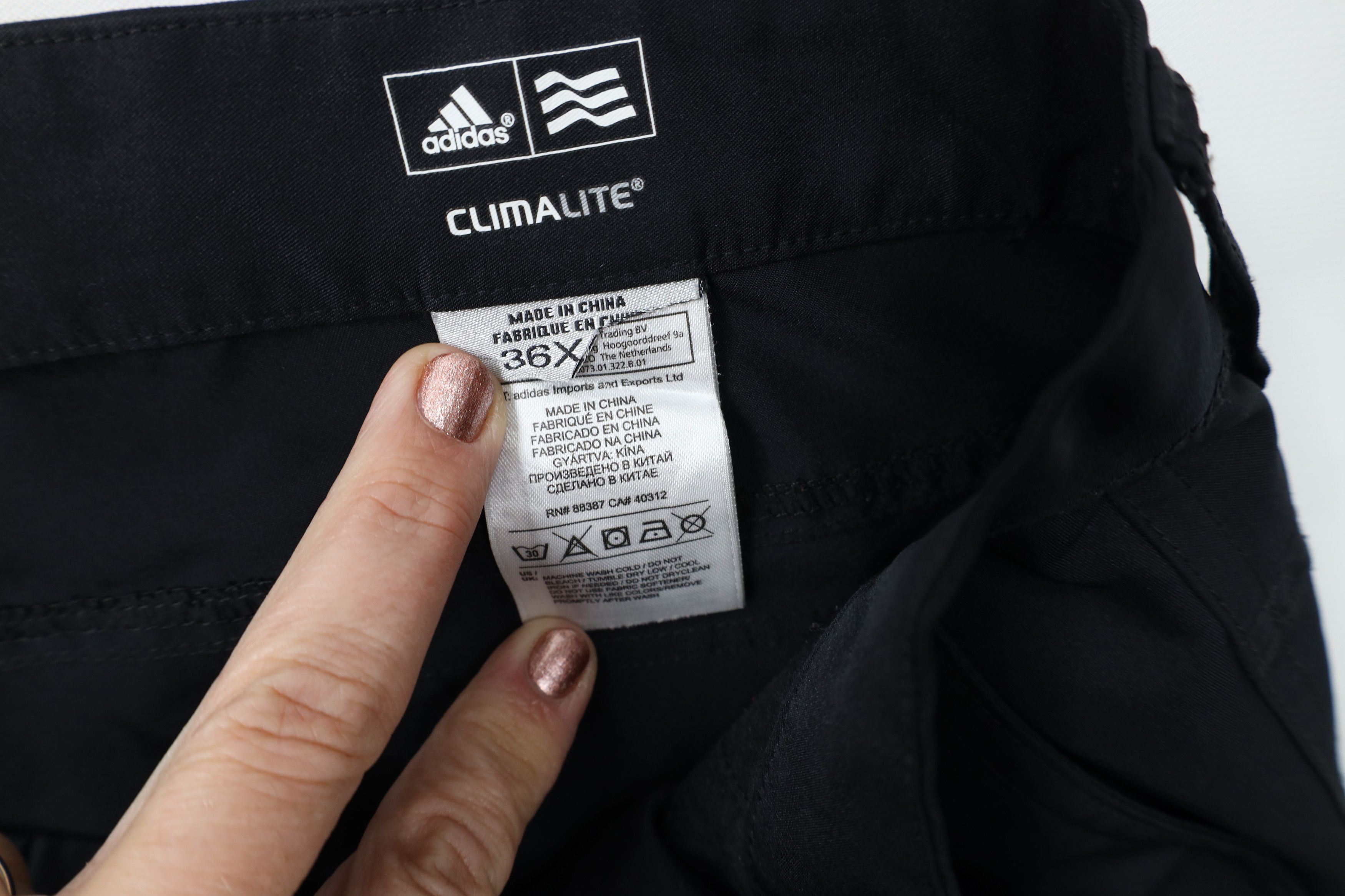 Vintage Y2K Adidas Golf Spell Out Wide Leg Chino Pants Black