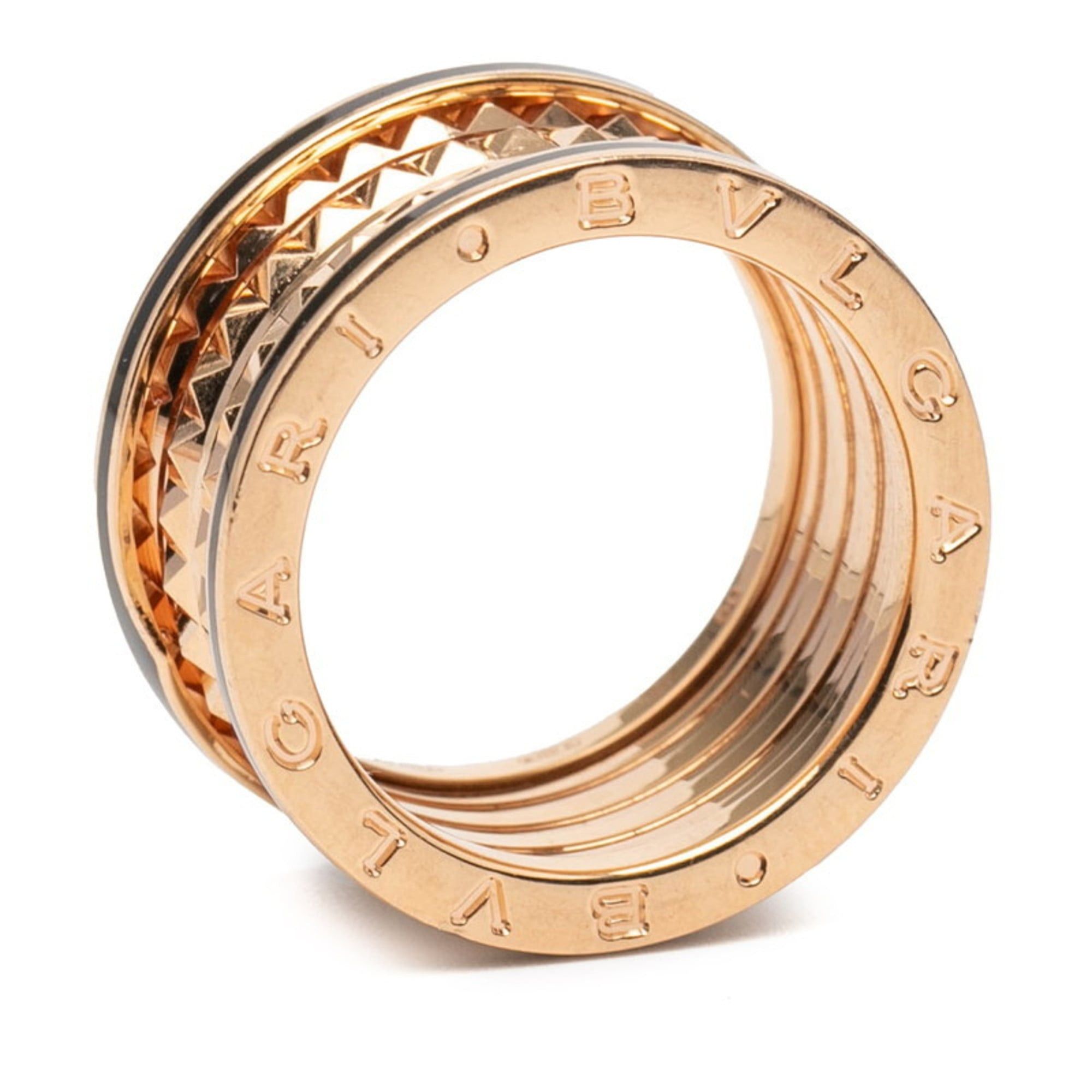 Bvlgari BVLGARI B.zero1 Rock 4-Band Ring #60 in Gold, Black, 18K PG, Pink and Ceramic for Men Size ONE SIZE - 1 Thumbnail