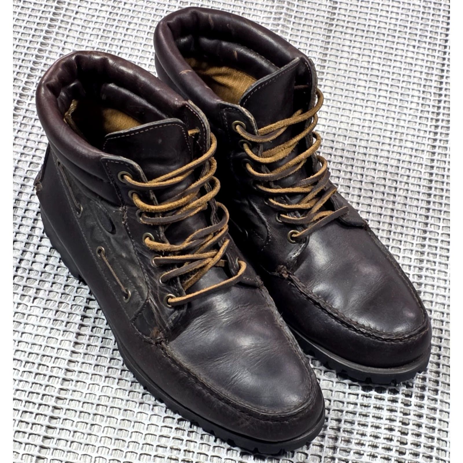 Vintage Timberland GORE-TEX 7 Eye Lace Up Brown Leather Chukka Boots Men\'s 7.5 Vintage Timberland 7-Eye GORE-TEX Moc Toe Chukka Boots Brown  main image 3