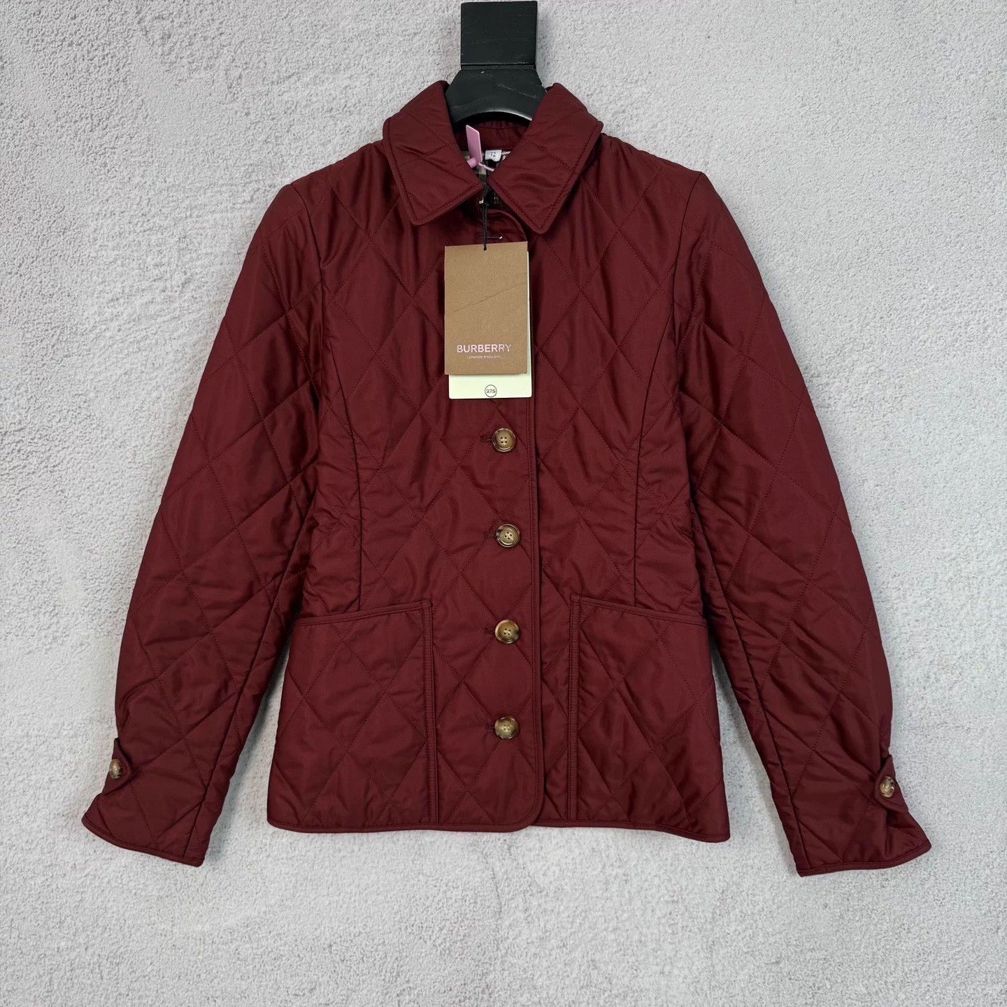 Burberry Burberry Burgundy Tartan Lined Padded Jacket XS Size XS / US 0-2 / IT 36-38 - 1 Thumbnail