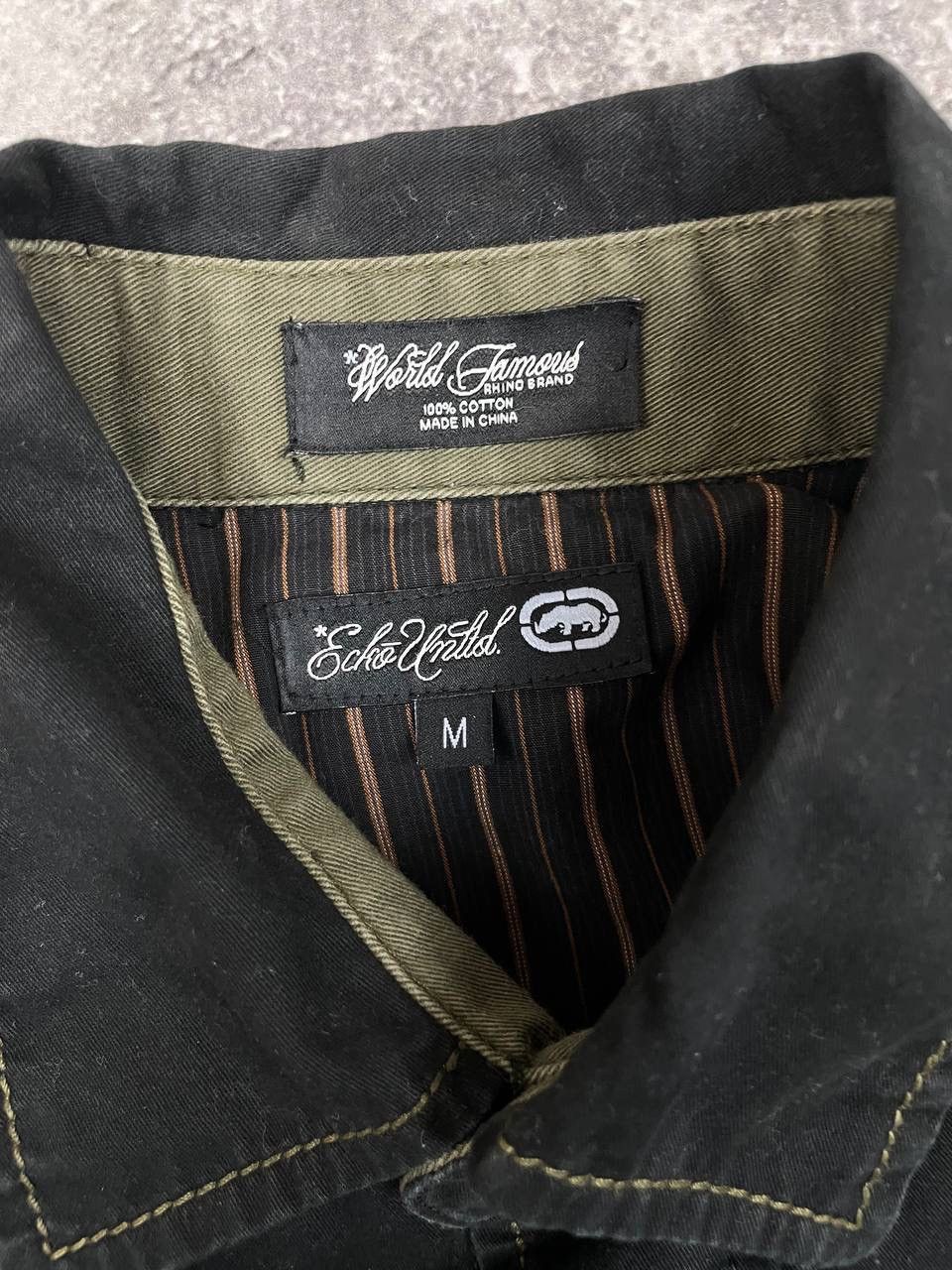 Ecko Unltd. Ecko Unltd Men Cotton Shirt Black Utility Military Style Size US M / EU 48-50 / 2 - 5 Thumbnail