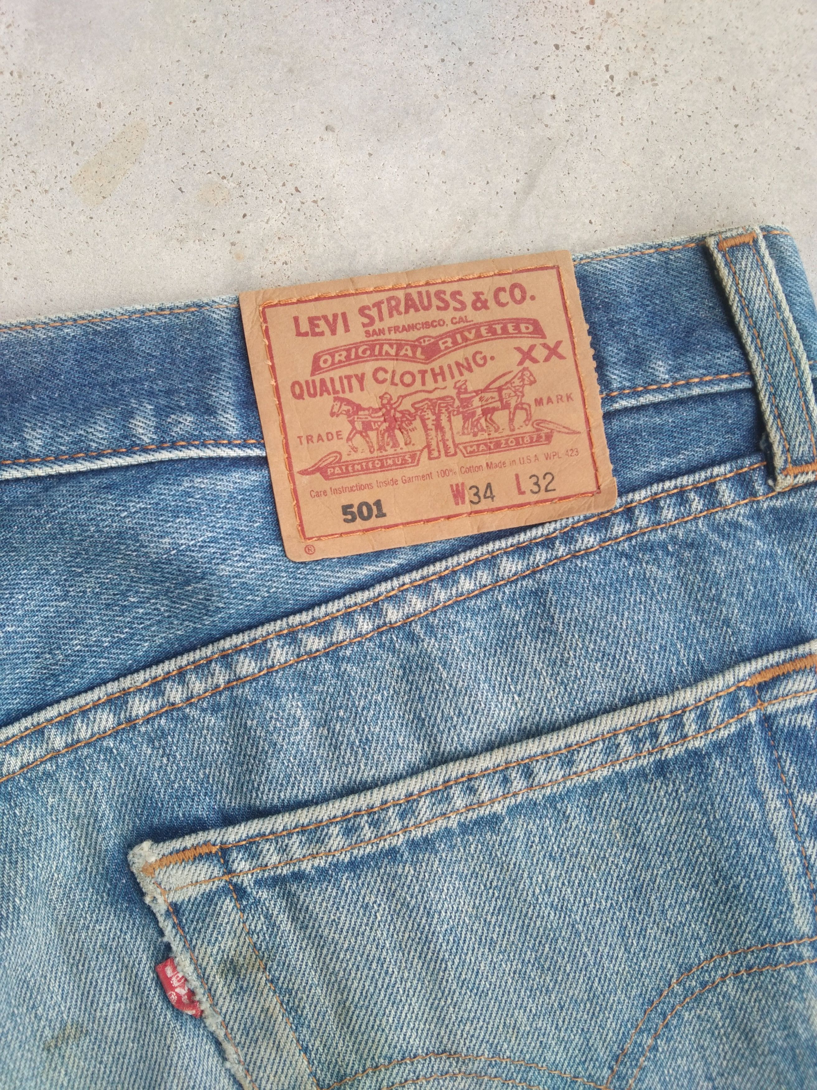 Levi's Vintage Levi's 501 Made In USA Released Hem Distressed Jeans Size US 34 / EU 50 - 3 Thumbnail
