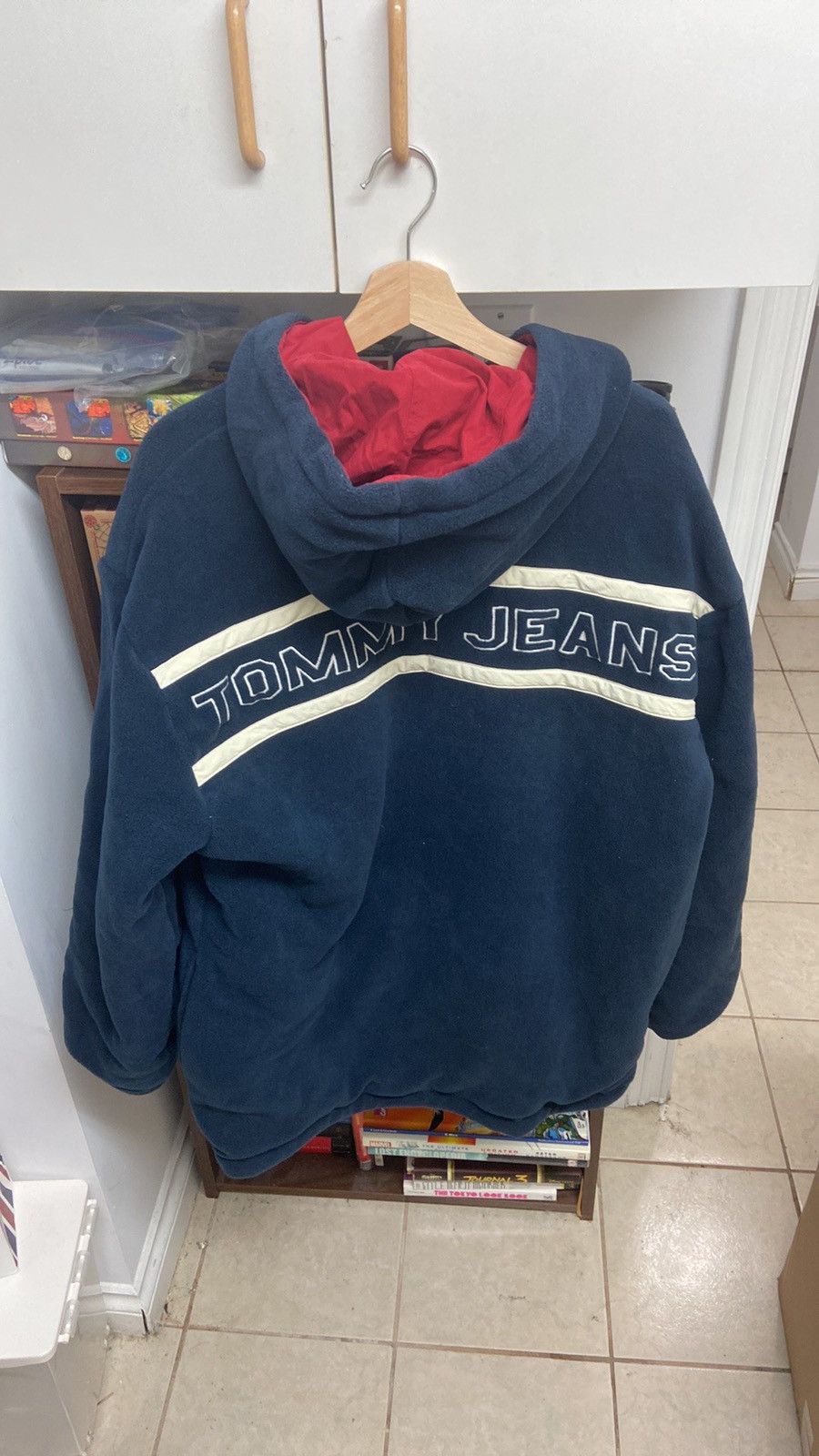 Tommy Hilfiger × Tommy Jeans × Vintage VTG Tommy Hilfiger Jeans Reversible Red/Blue Heavy Jacket Size US L / EU 52-54 / 3 - 11 Thumbnail
