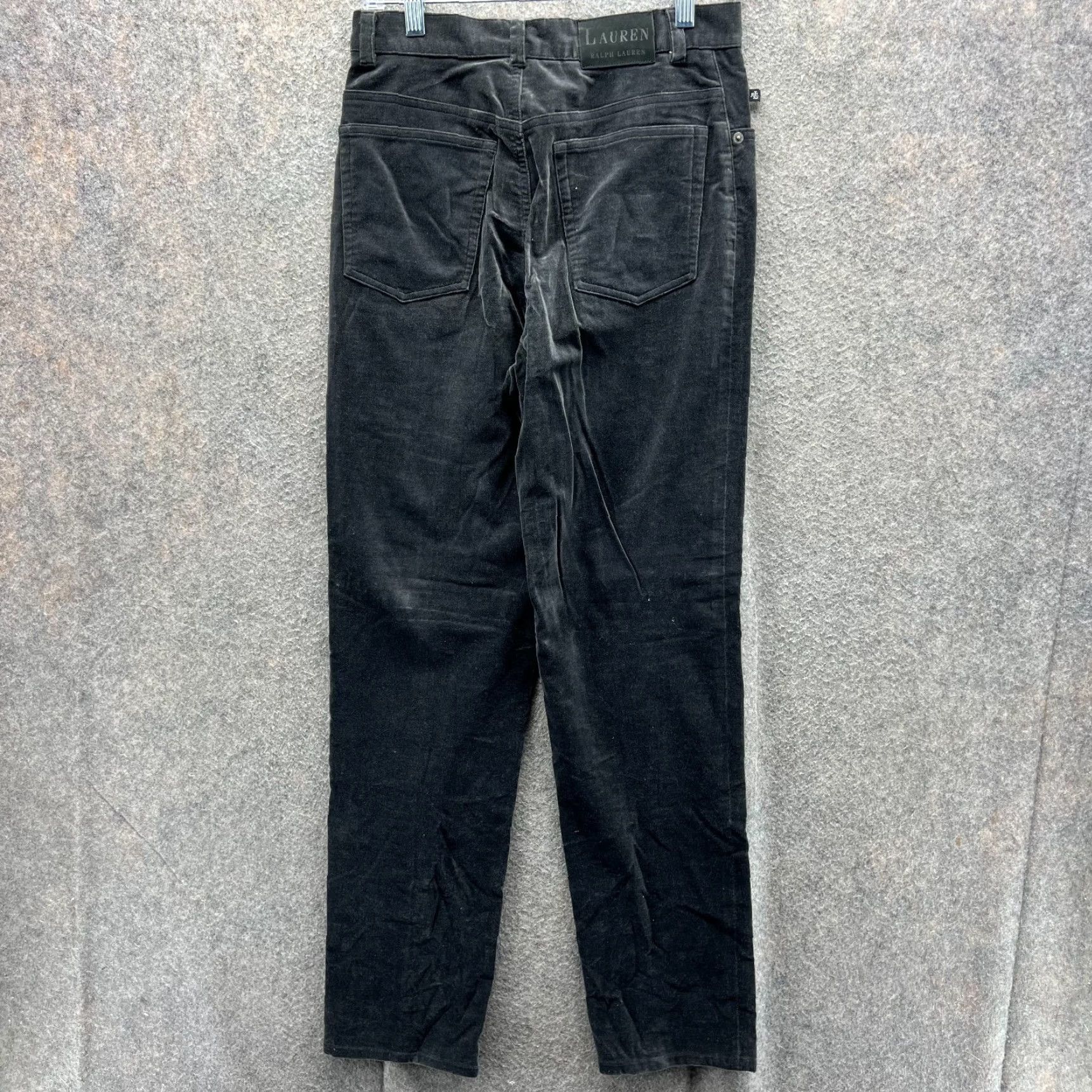 Ralph Lauren VINTAGE Lauren Ralph Lauren Dress Pants Womens 4 Black Cotton Velour Satin Preppy LRL Pants Women 4 Black Straight Front Pocket Size 27" / US 4 / IT 40 - 2 Thumbnail