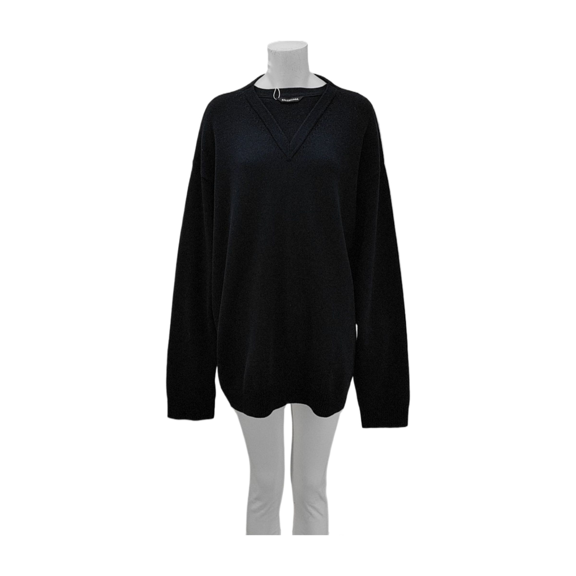 Balenciaga Balenciaga Wool V-Neck Sweater XS Size XS / US 0-2 / IT 36-38 - 1 Thumbnail