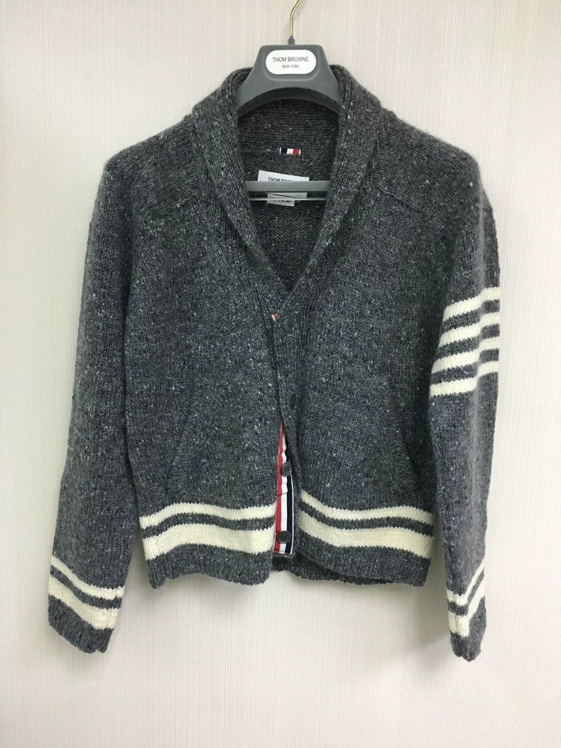 Thom Browne Thom Browne Knit Cardigan with Stripes-dmc Size US S / EU 44-46 / 1 - 1 Thumbnail